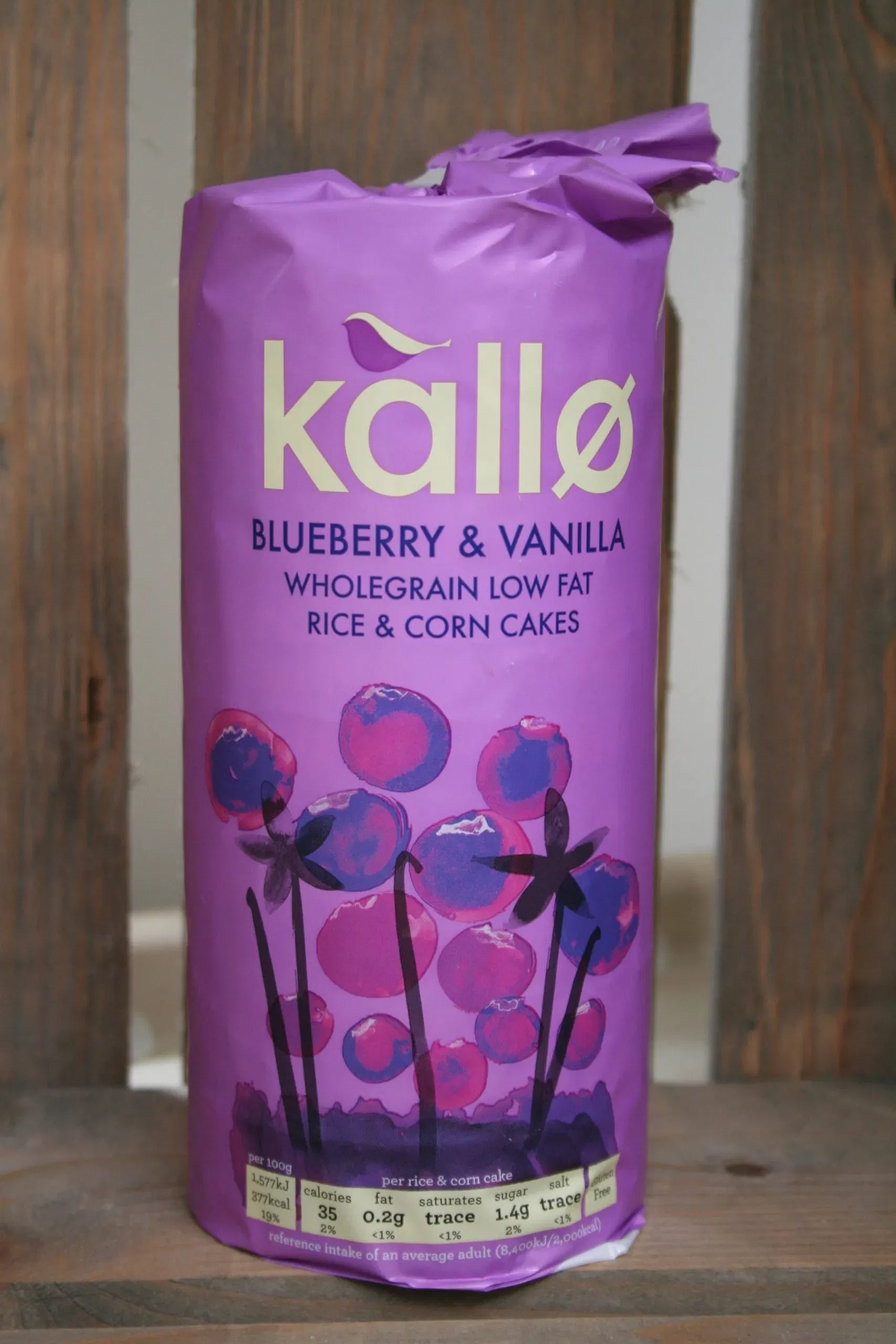 Kallo Blueberry & Vanilla wholegrain low fat rice & corn cakes