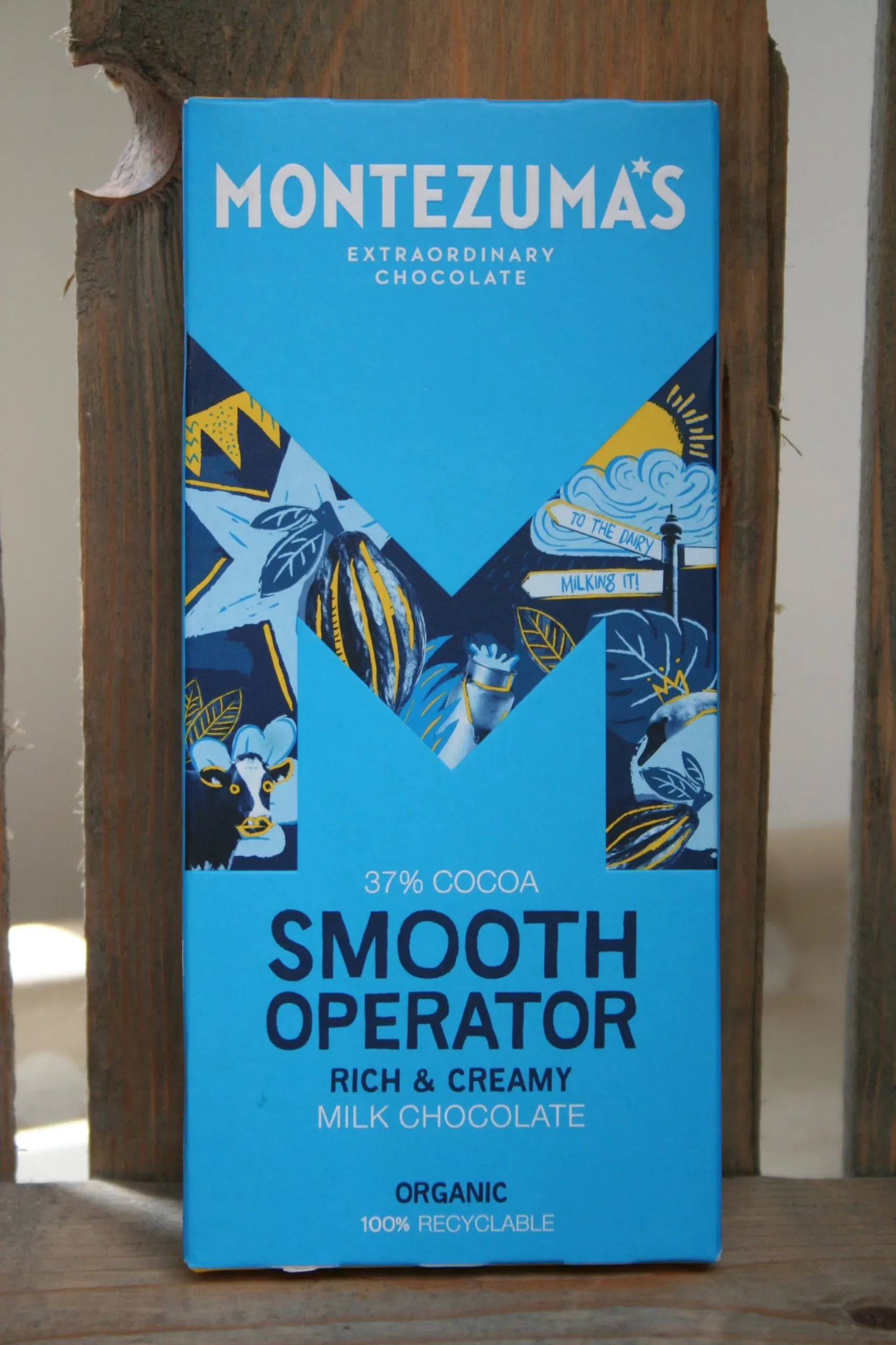 Montezumas 37% cocoa milk chocolate bar