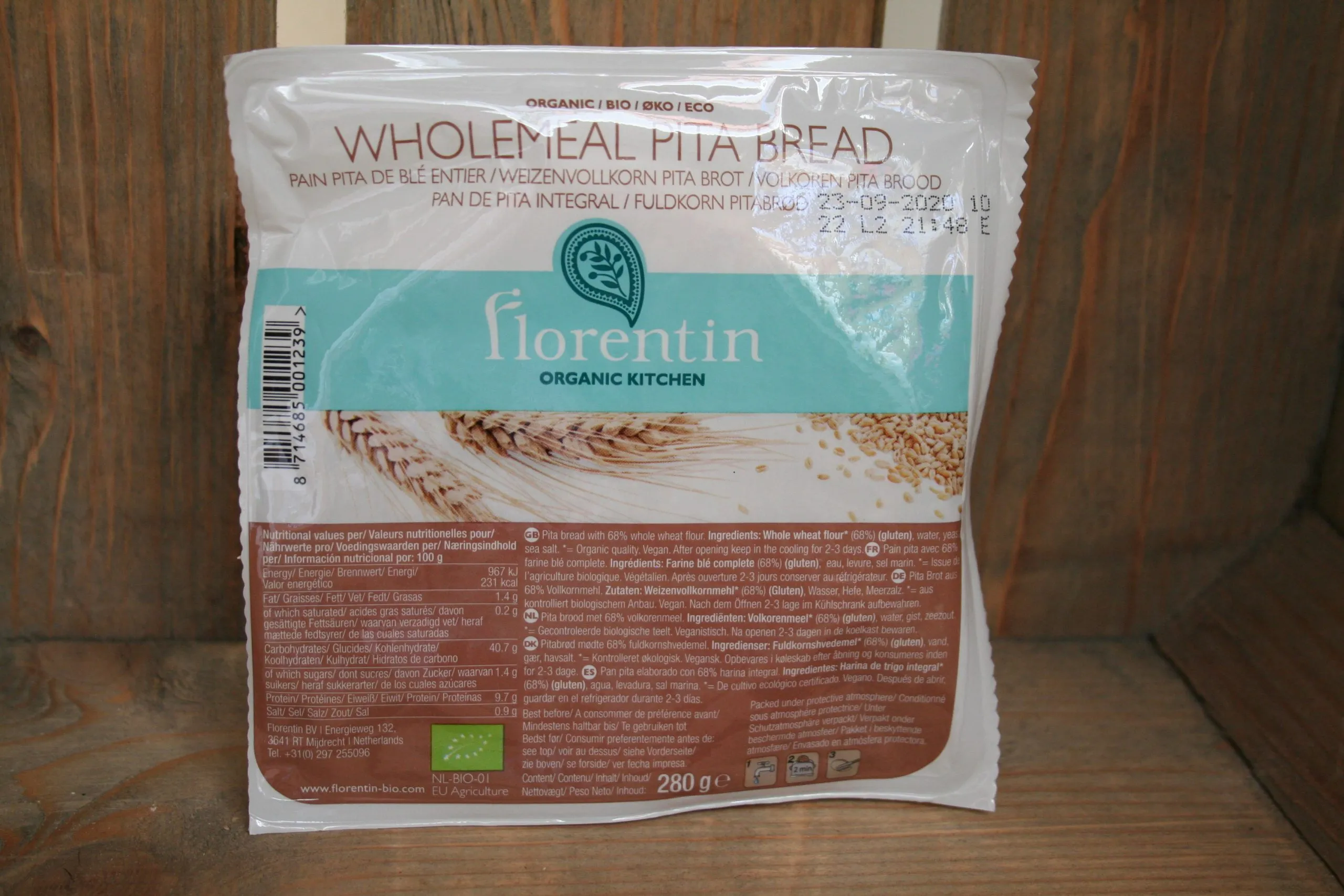 Florentin organic kitchen wholemeal pitta breads