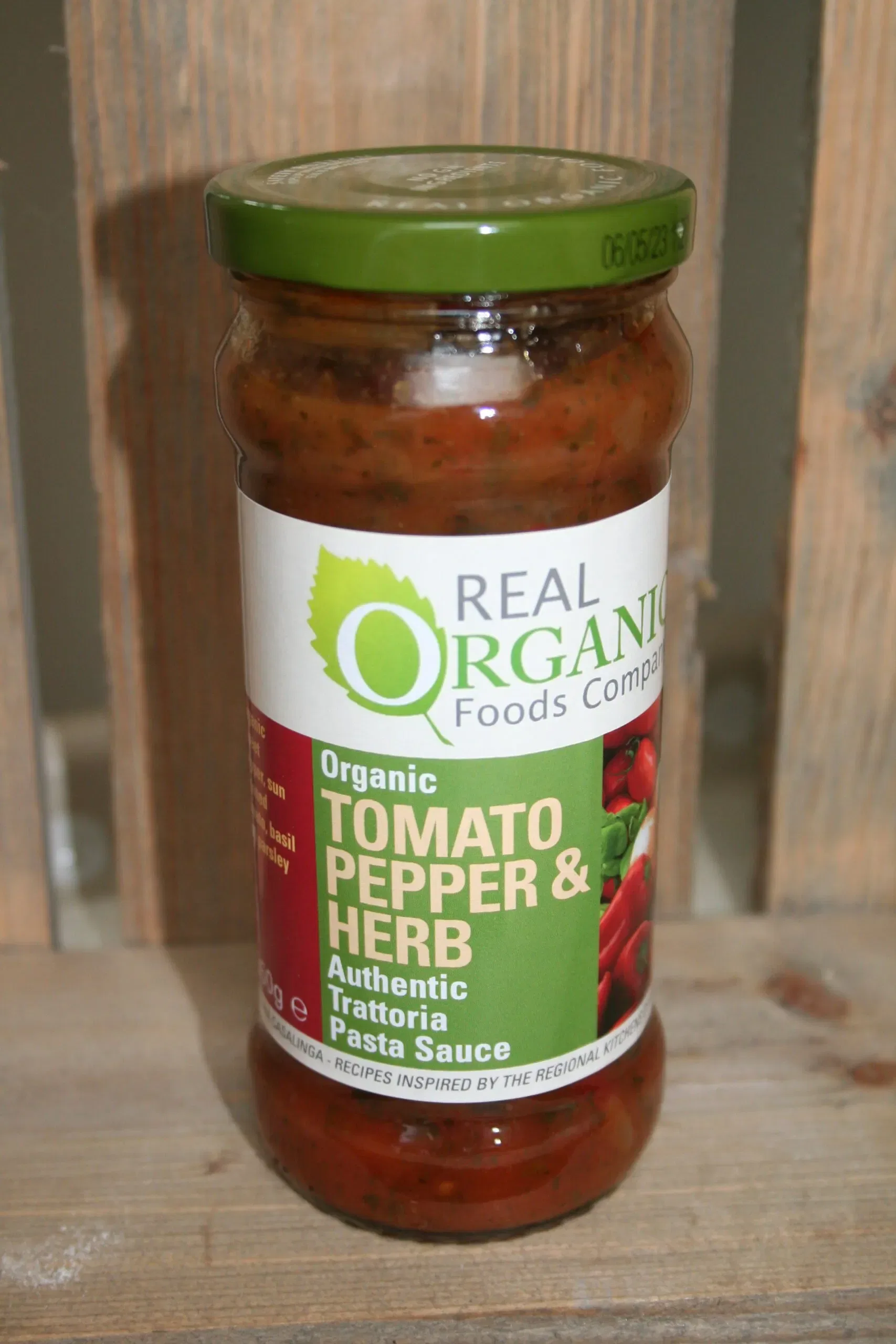 Real Organic Food Co Organic Tomato Pepper & herb authentice trattoria pasta sauce