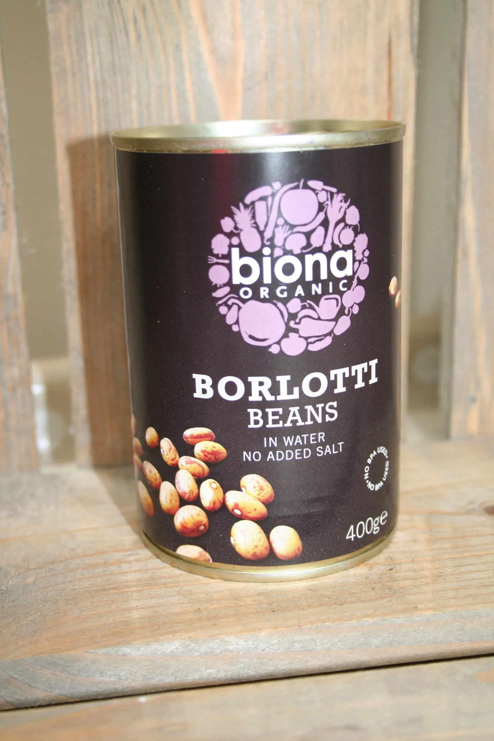 Biona organic borlotti beans in water tinned