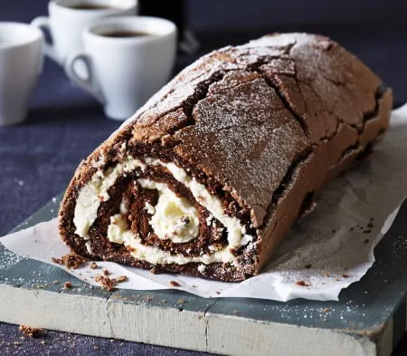 Cook frozen food chocolate roulade