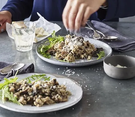 Cook Portobello mushroom risotto