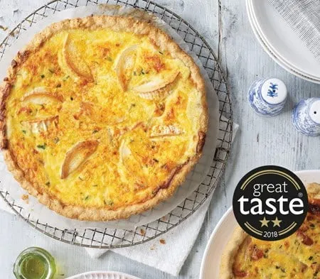 Cook frozen food roasted pepper & goats cheese quiche