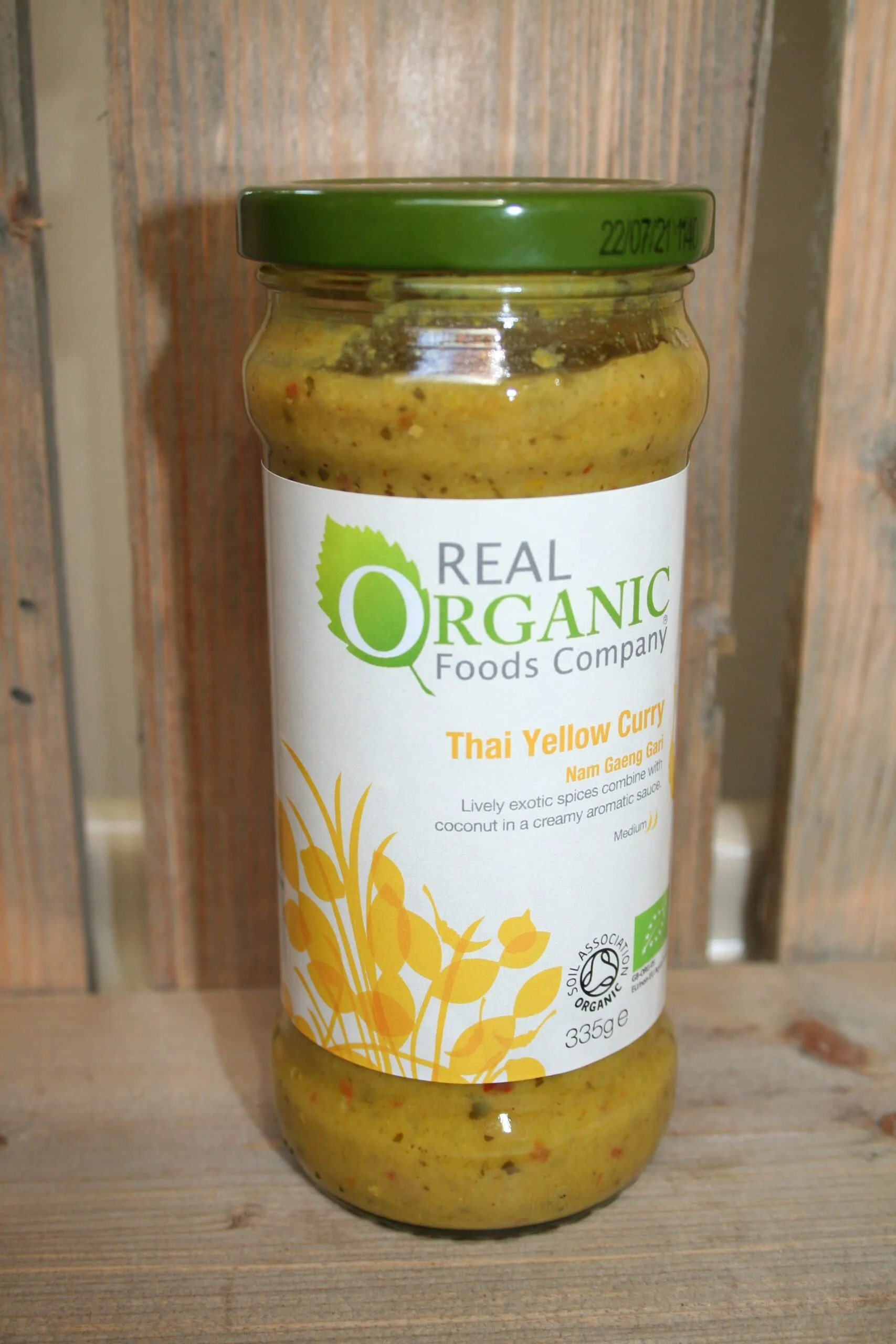 real Organic Foods Company thai yellow curry cooking sauce