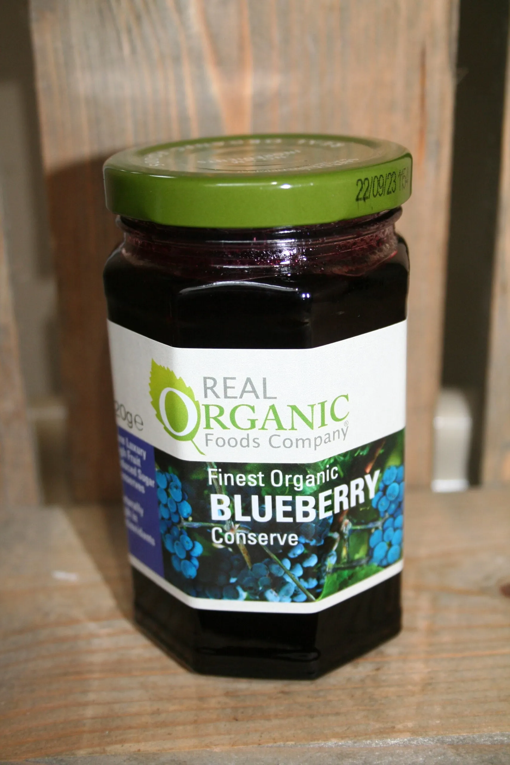 Real Organic Food Company organic blueberry jam conserve