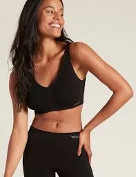 Boody padded shaper crop bra black