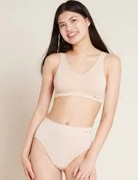 Boody padded shaper crop bra light nude