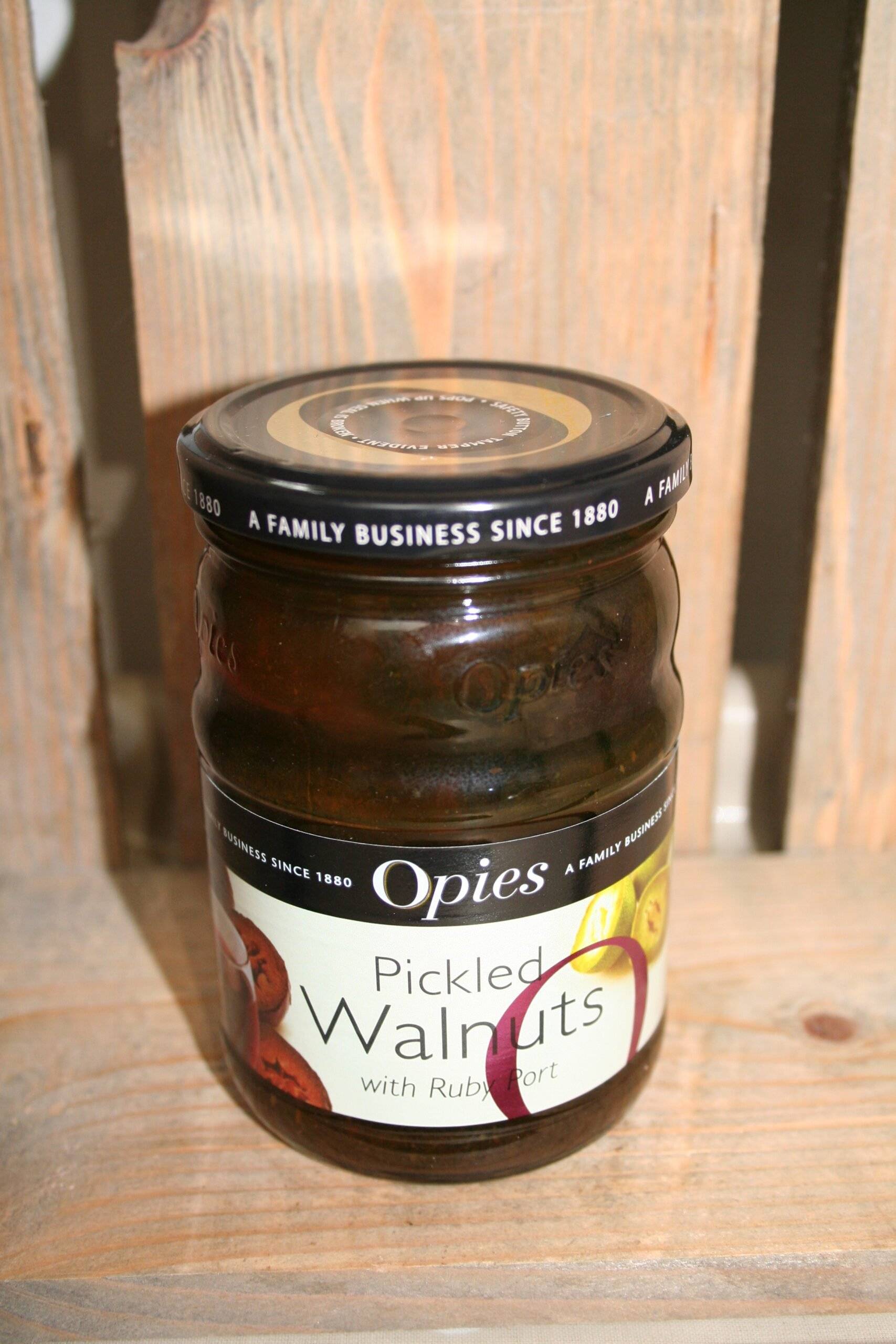 Opies pickled walnuts with ruby port