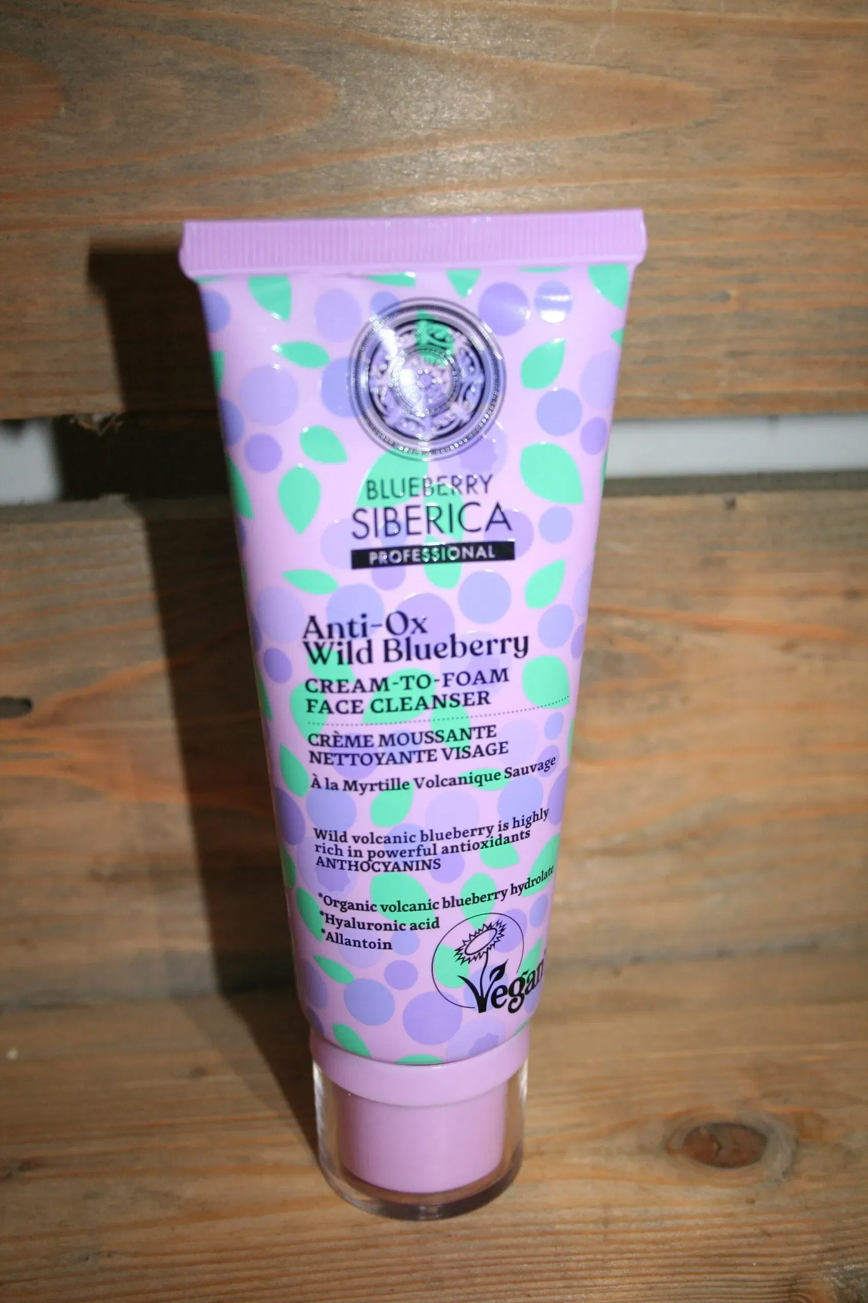 Natura Siberica anti ox wild blueberry cream to foam face cleanser
