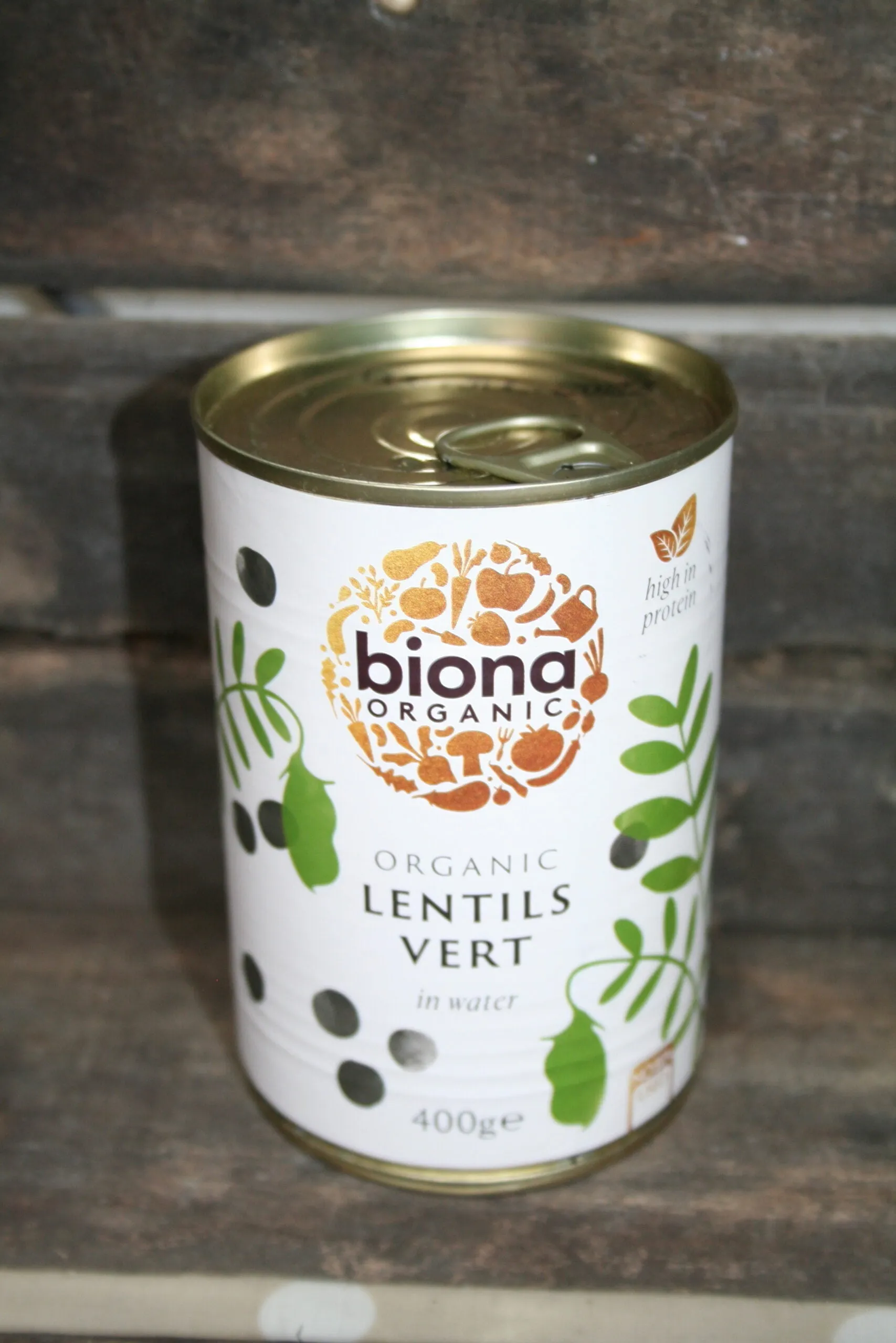 Biona organic lentils vert in water tinned
