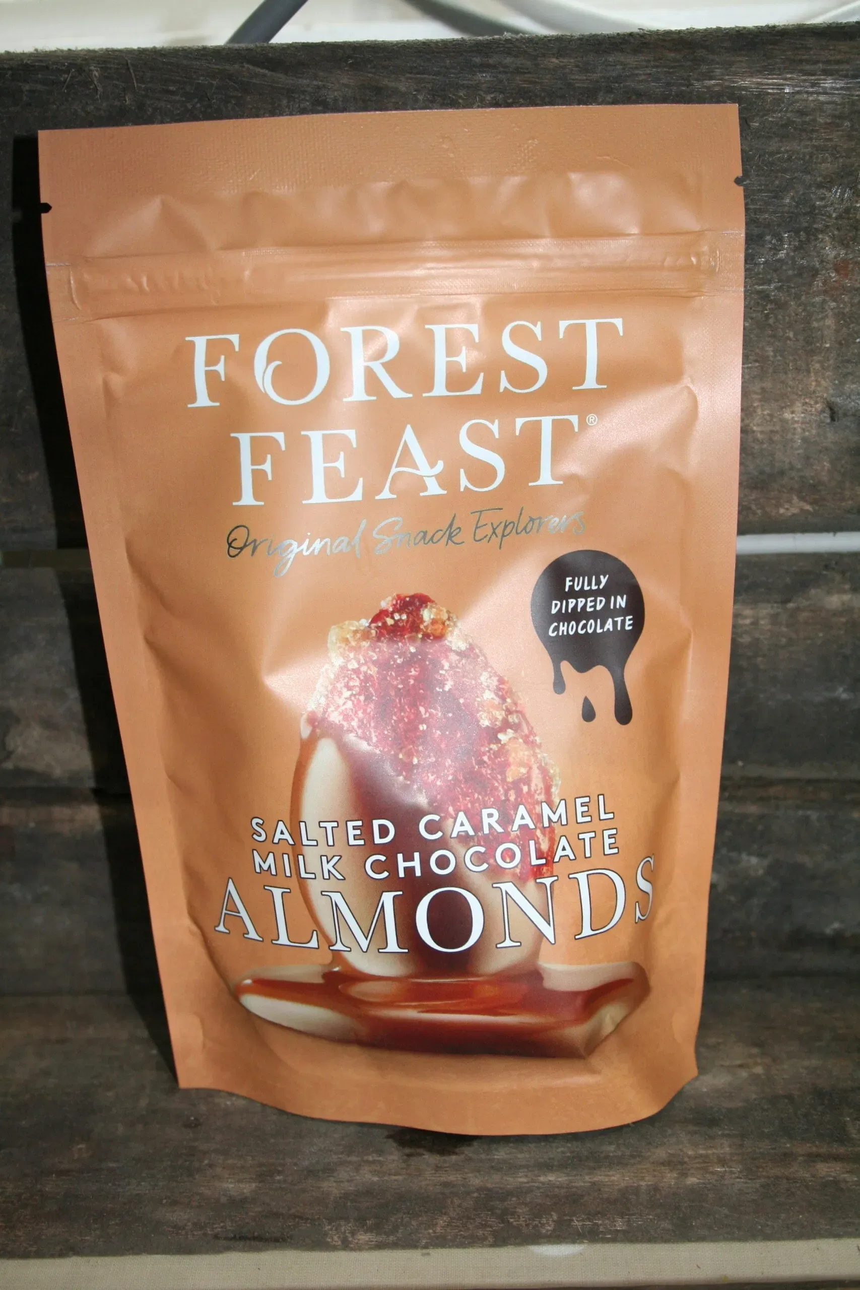 Forest Feast salted caramel milk chocolate almonds