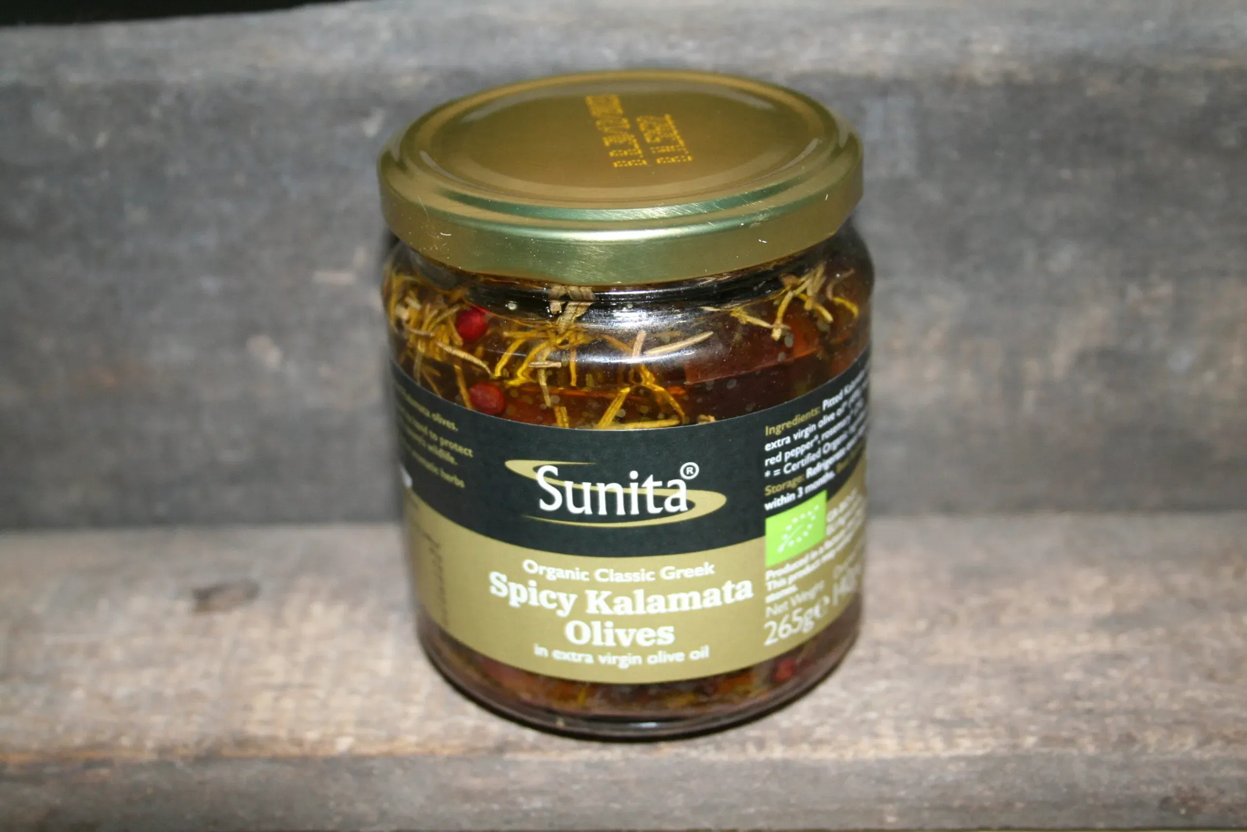 SUNITA Organic Spicy Kalamata Olives (265g)