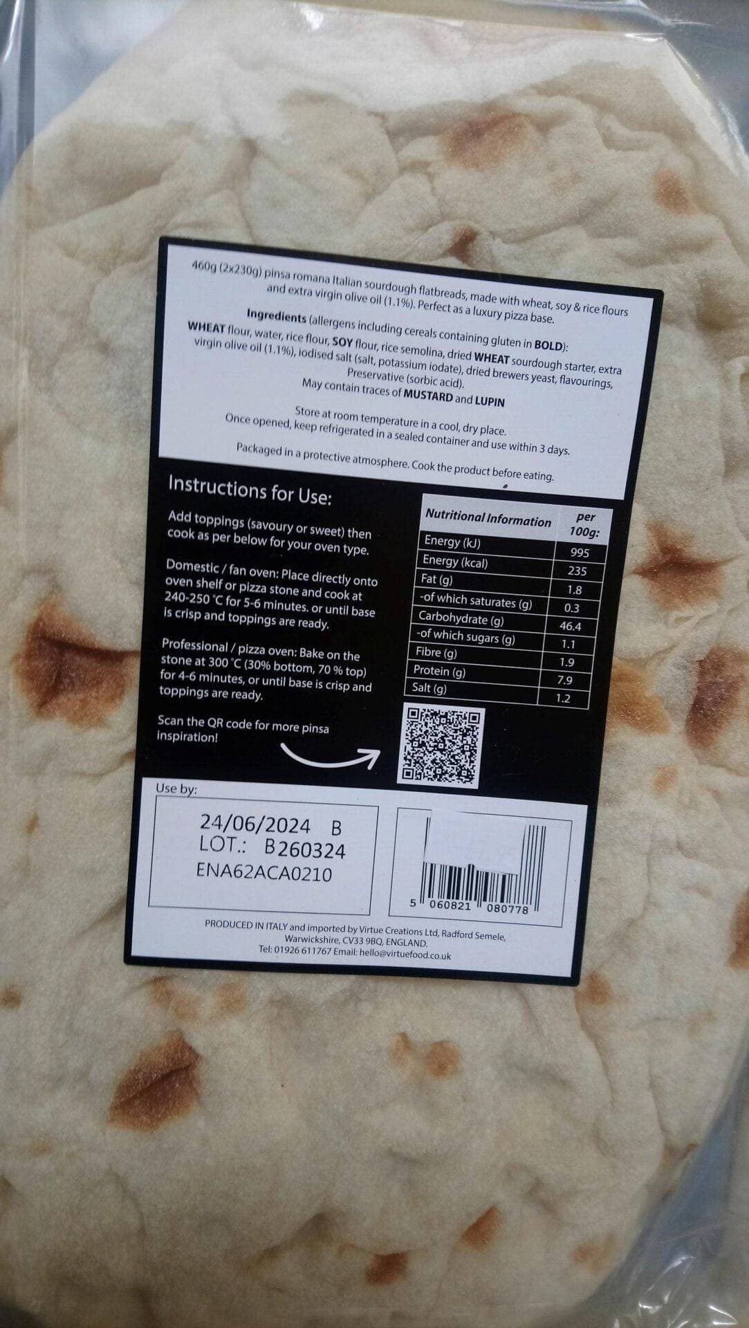 virtue pinsa romana sourdough base (x 2)