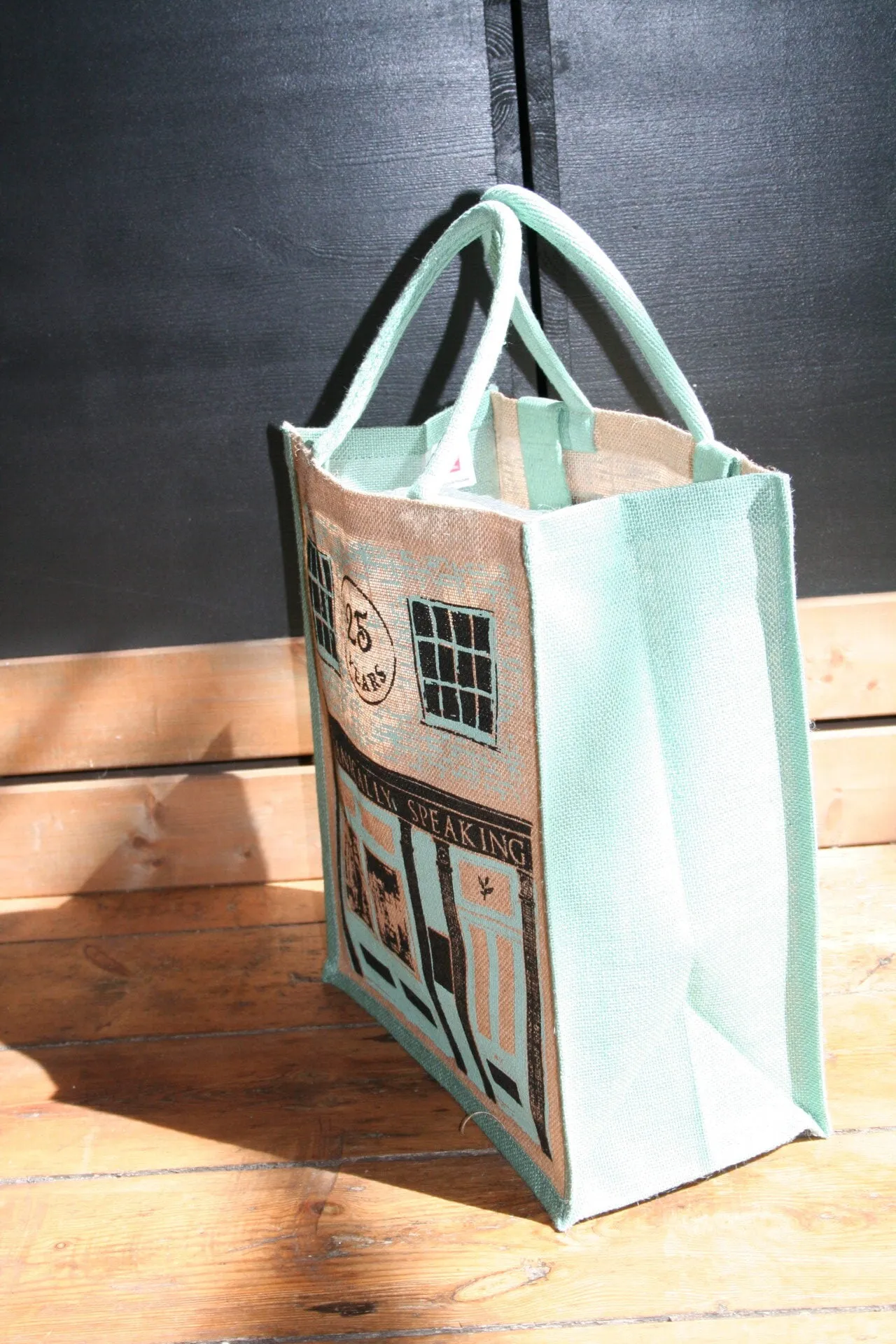 Organically speaking jute bag 25 year