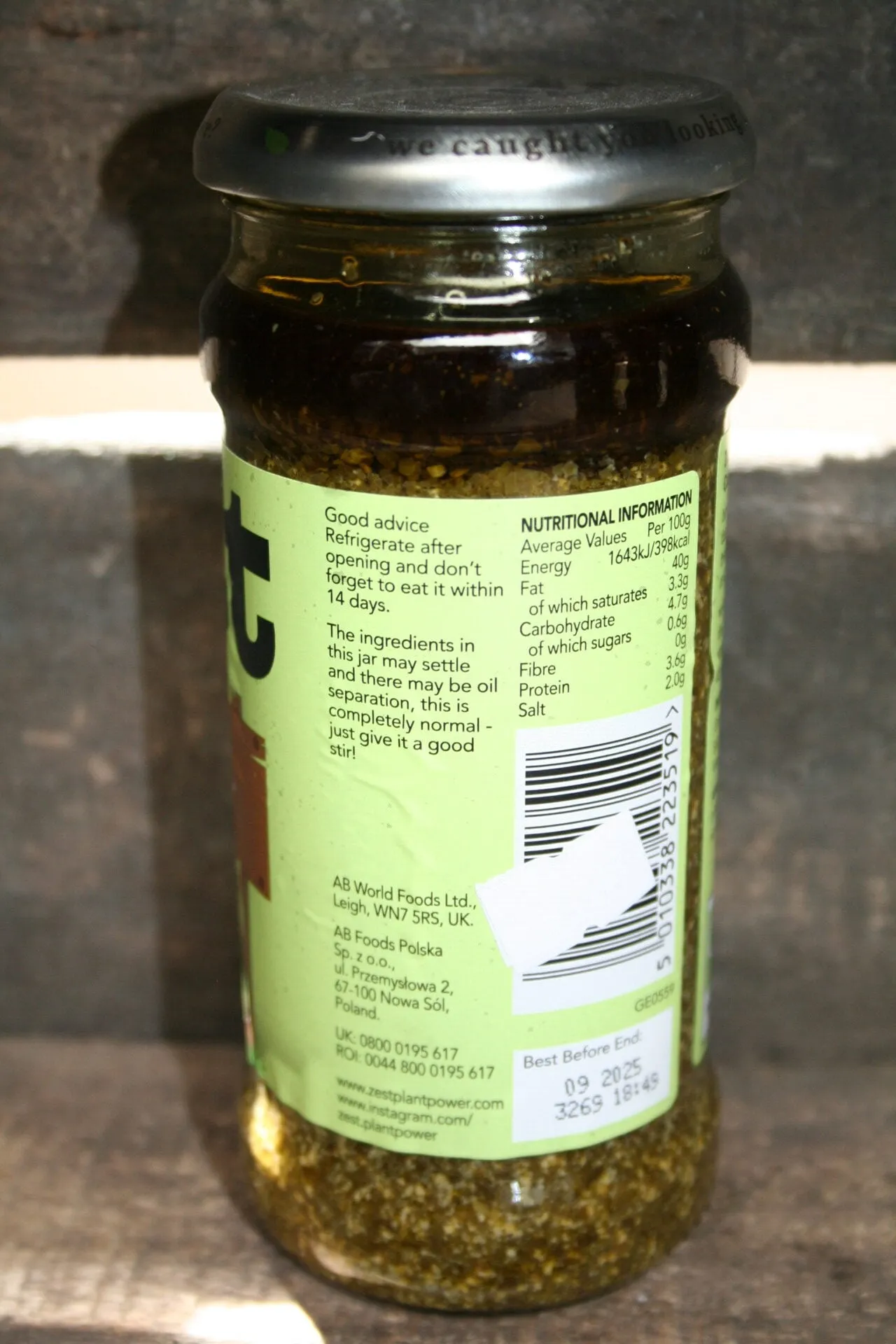 Zest vegan pesto