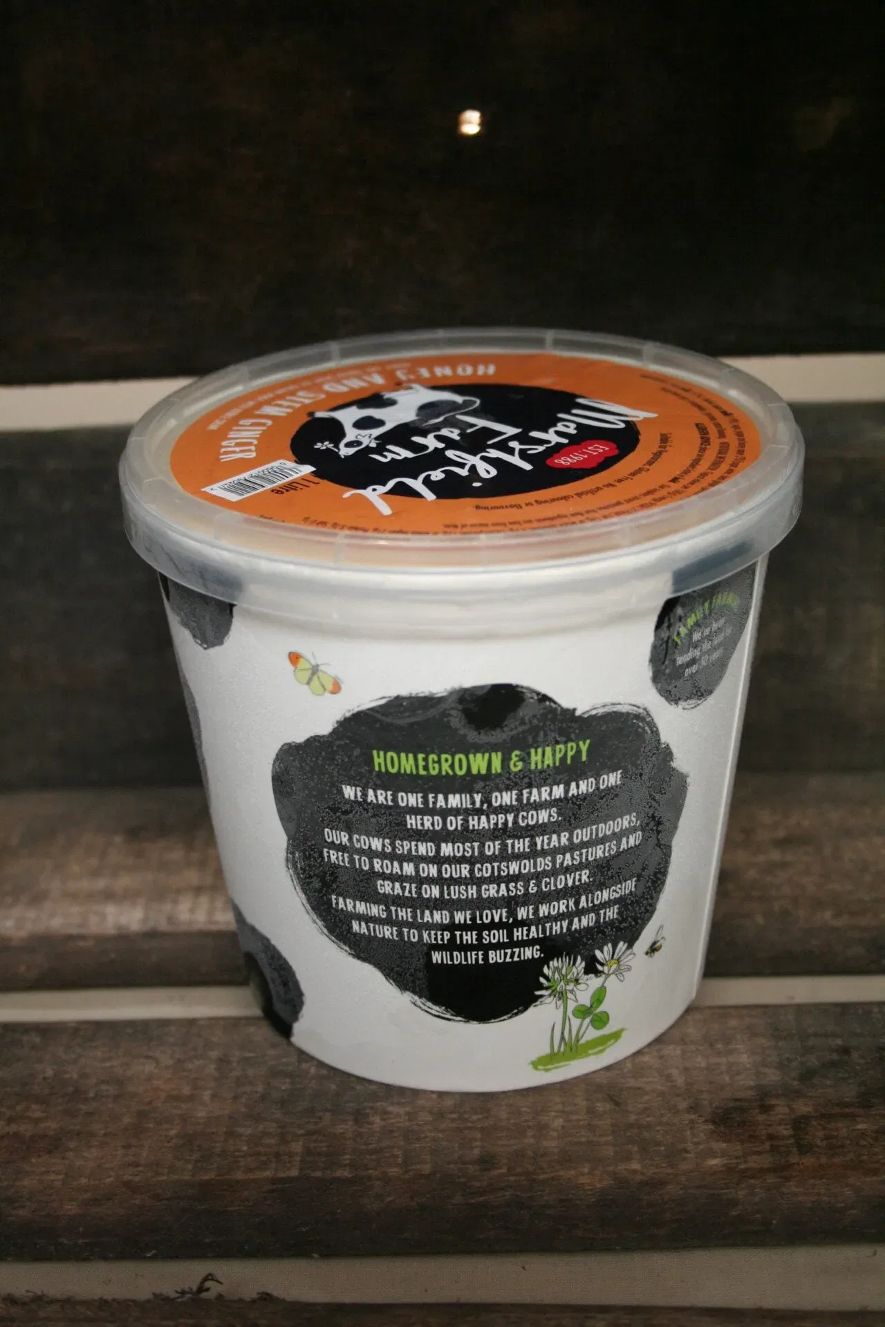 Marshfield honey and ginger icecream