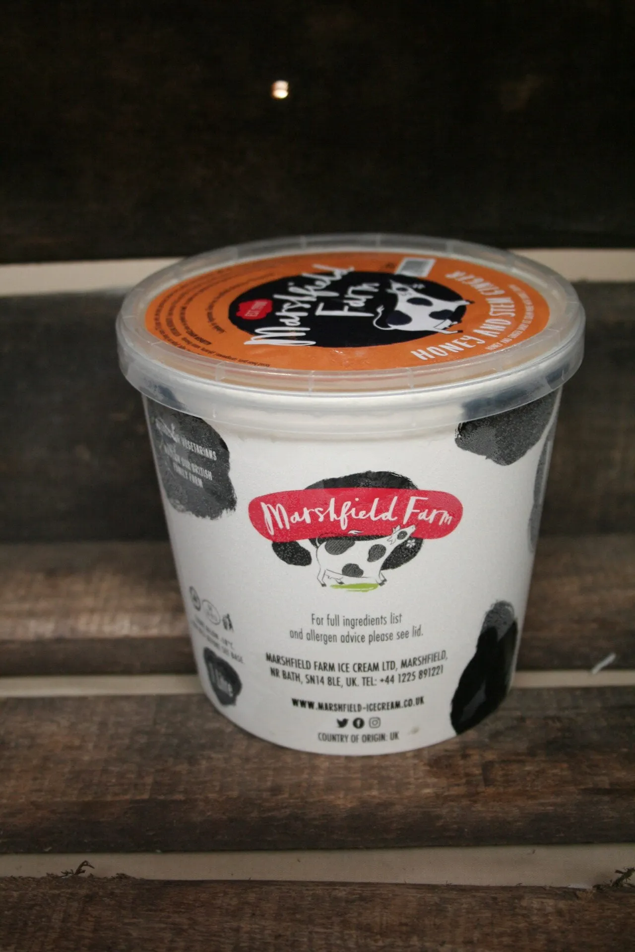 Marshfield honey and ginger icecream