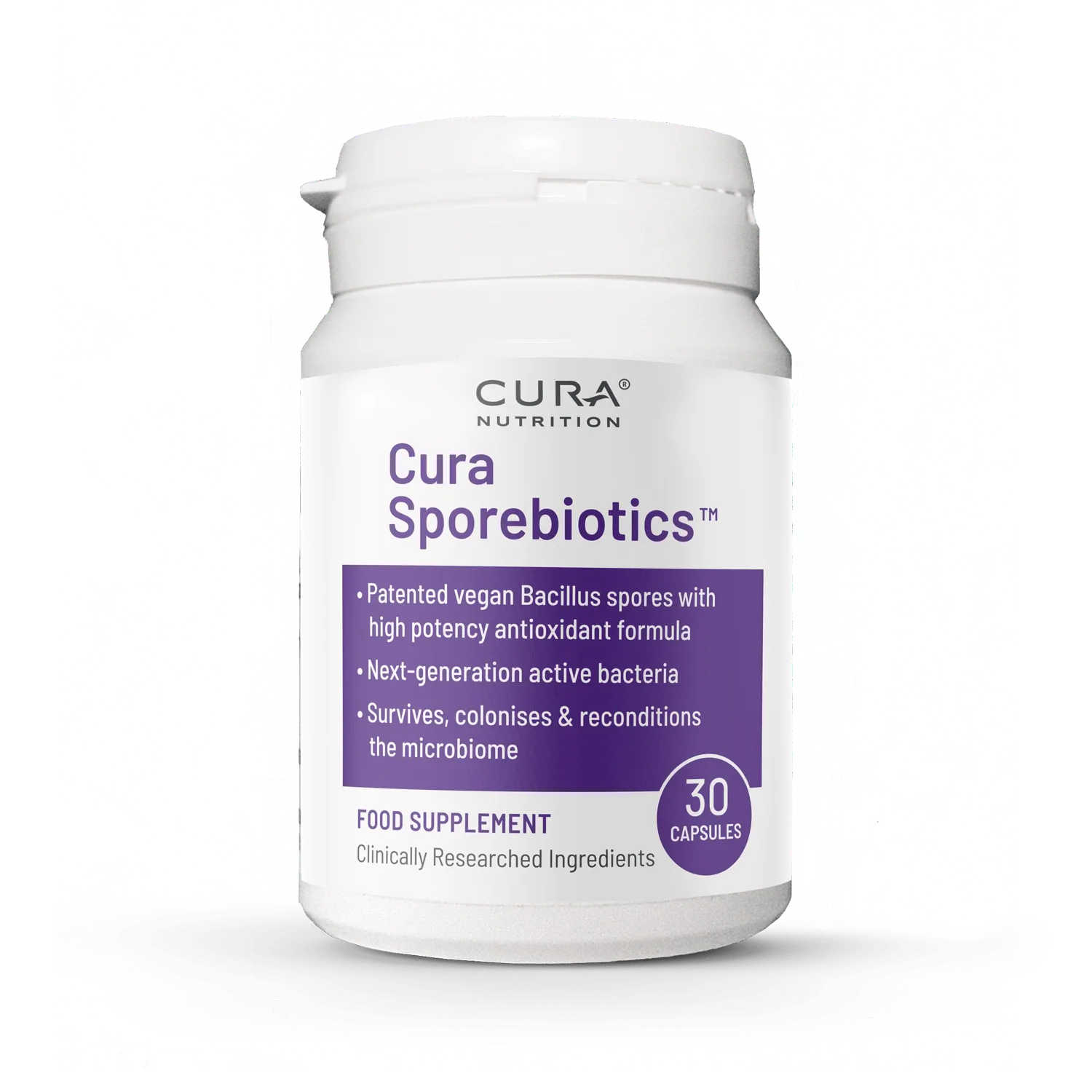 cura nutrition sporebiotics (30 caps)
