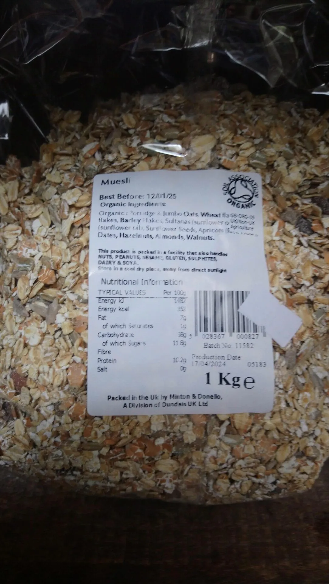 organically speaking organic muesli (1kg)