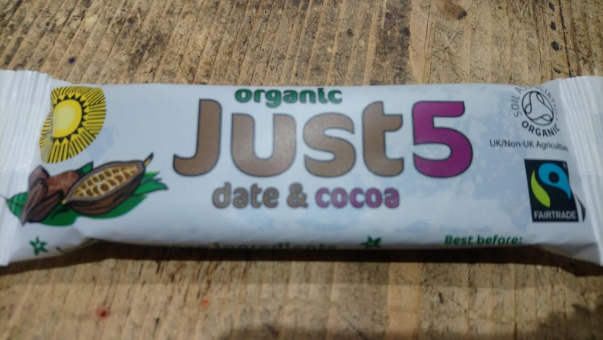tropical wholefoods organic just5 date & walnut (40g)