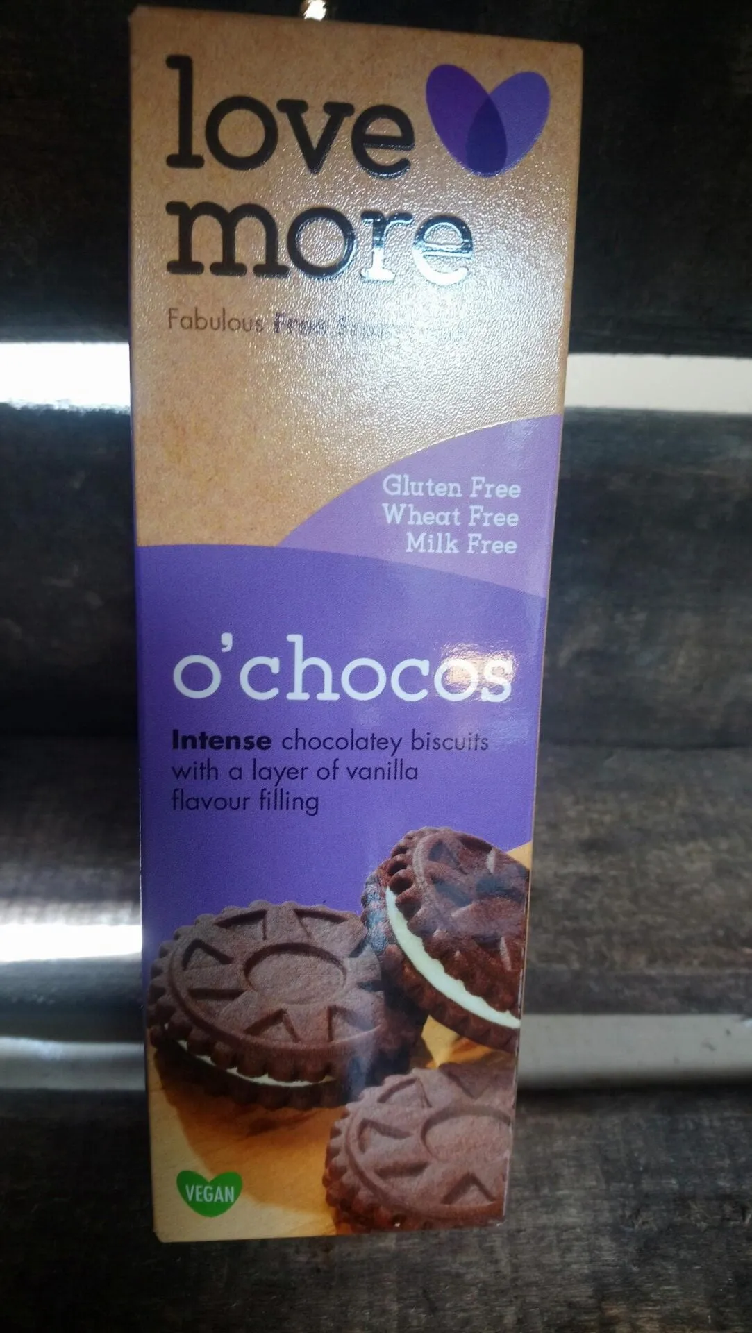 lovemore free from o'chocos intense chocolatey biscuits (125g)