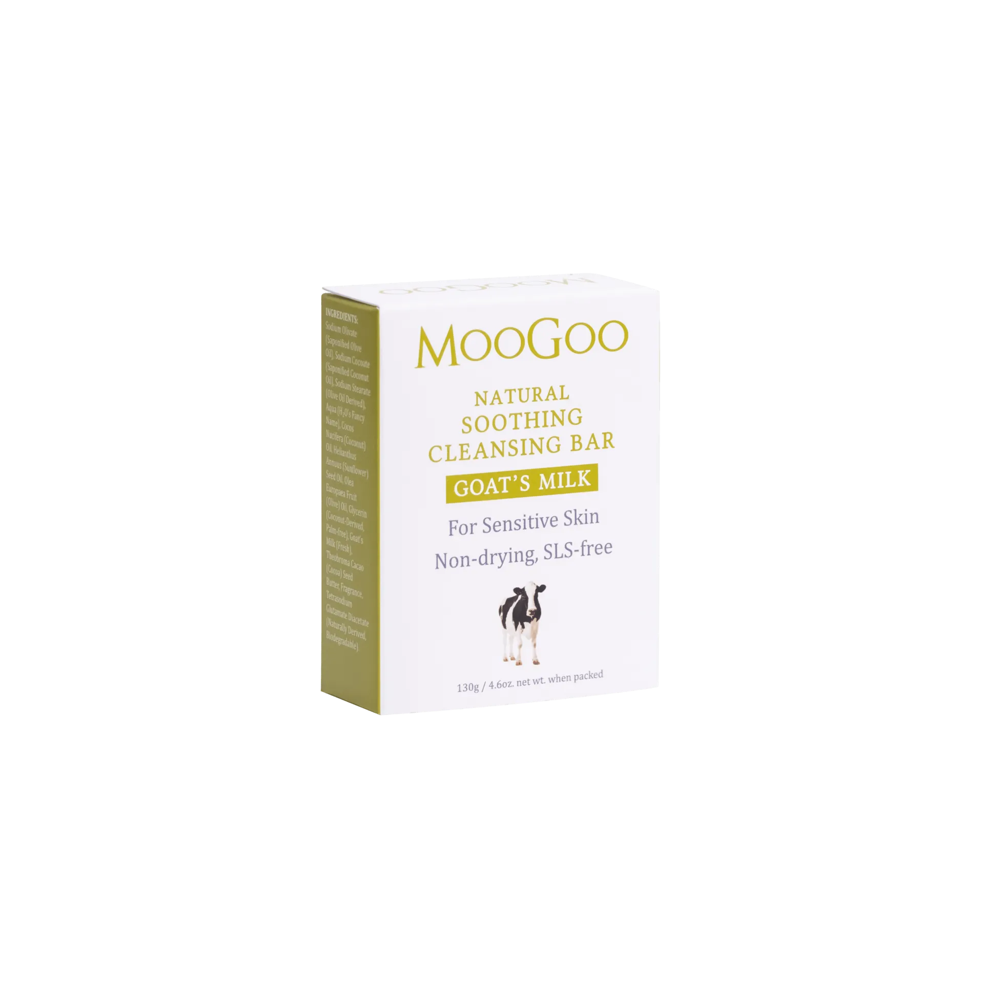 moogoo hydrating cleansing goats milk bar soap (130g)