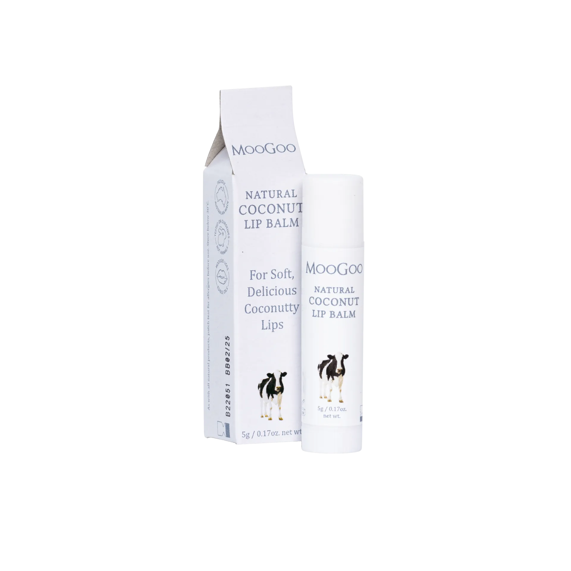 moogoo lip balm natural coconut (5g)