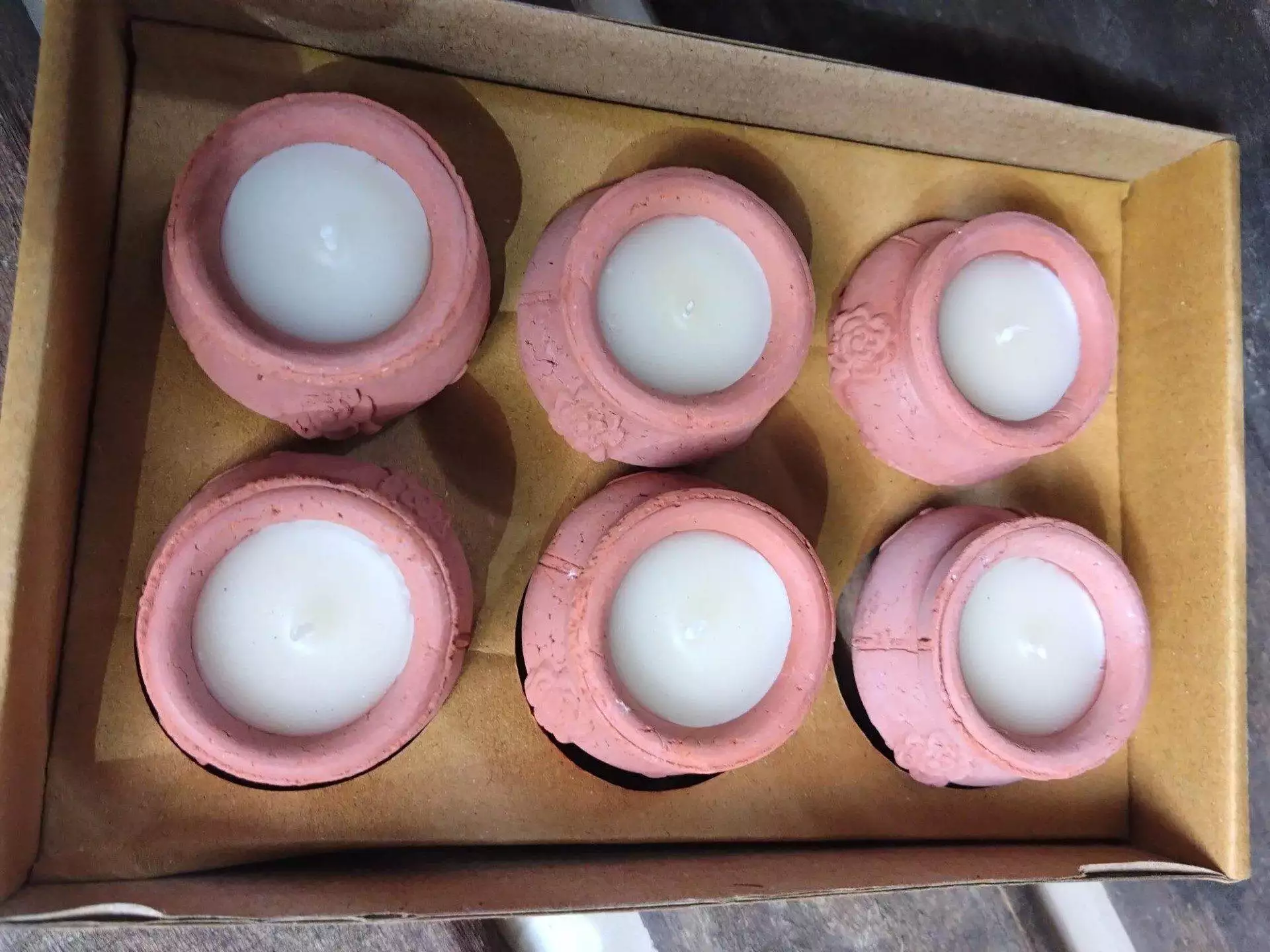 dalit goods megha rose design tealights (x 6)