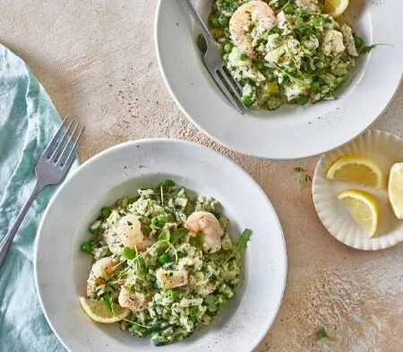 cook smoked haddock & prawn risotto (serves 2)