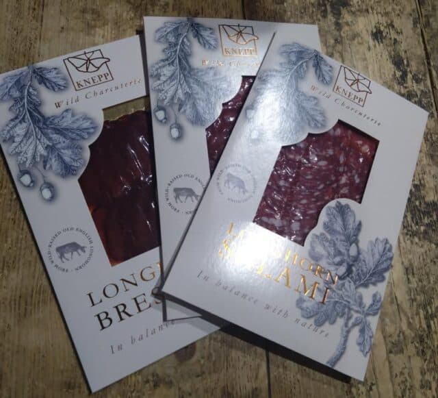 SIMPLE SUPPERS...EASY LUNCHES....We are pleased to now be stockists for @kneppregenfarms Wild Charcuterie - Knepp charcuterie is made in small batches in-house from their organically reared, sustainable beef from their rewilding project.  Raised on over 3,000 acres the free ranging herds of cattle, pigs and deer help shape one of the UK's biggest biodiversity hotspots.  These animals eat a wild naturally varied diet, producing meat that is rich in flavour, healthier and better for the planet.  Happy, healthy animals with free rein to play and wallow, free to browse and by not being fattened unnaturally fast on grain and protein the wild meat is denser and richer, high in omega-3 and CLA, high in beta carotene, vitamins, calcium, magnesium and potassium, low in saturated fats.
Choose from Longhorn Salami, Chorizo Picante or Beef Bresaola - All perfect on serving platters to share with family or friends or an easy lunch or supper that means you don't have to put the oven on in the heat!

#organicallyspeaking #kneppcharcuterie #sharingplatters #hartleywintney #supportsmall #visithartleywintney @visithartleywintney