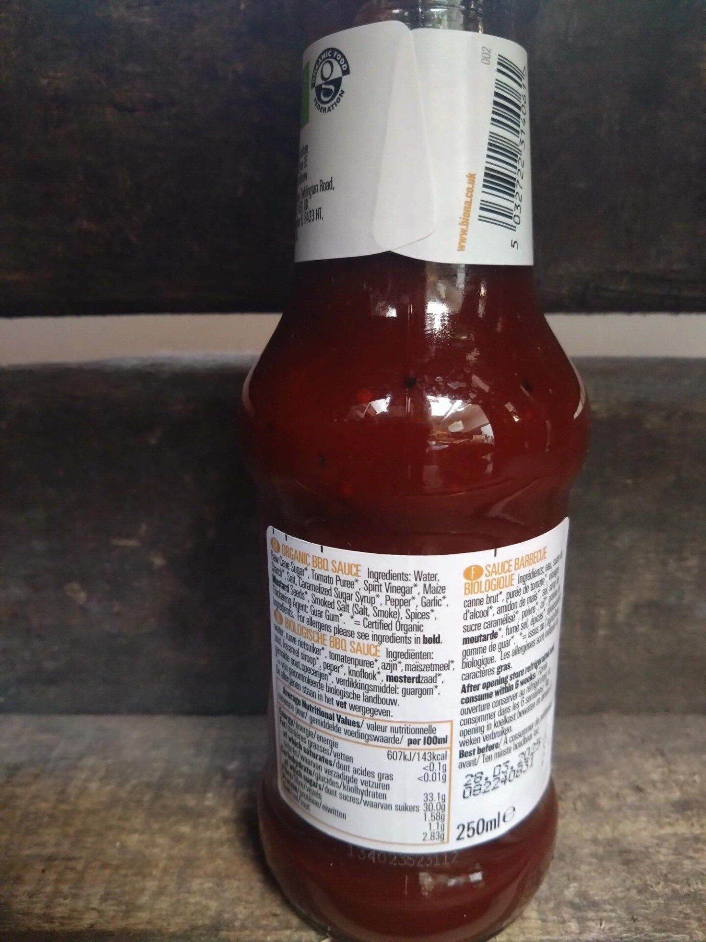 biona organic bbq sauce (250ml)