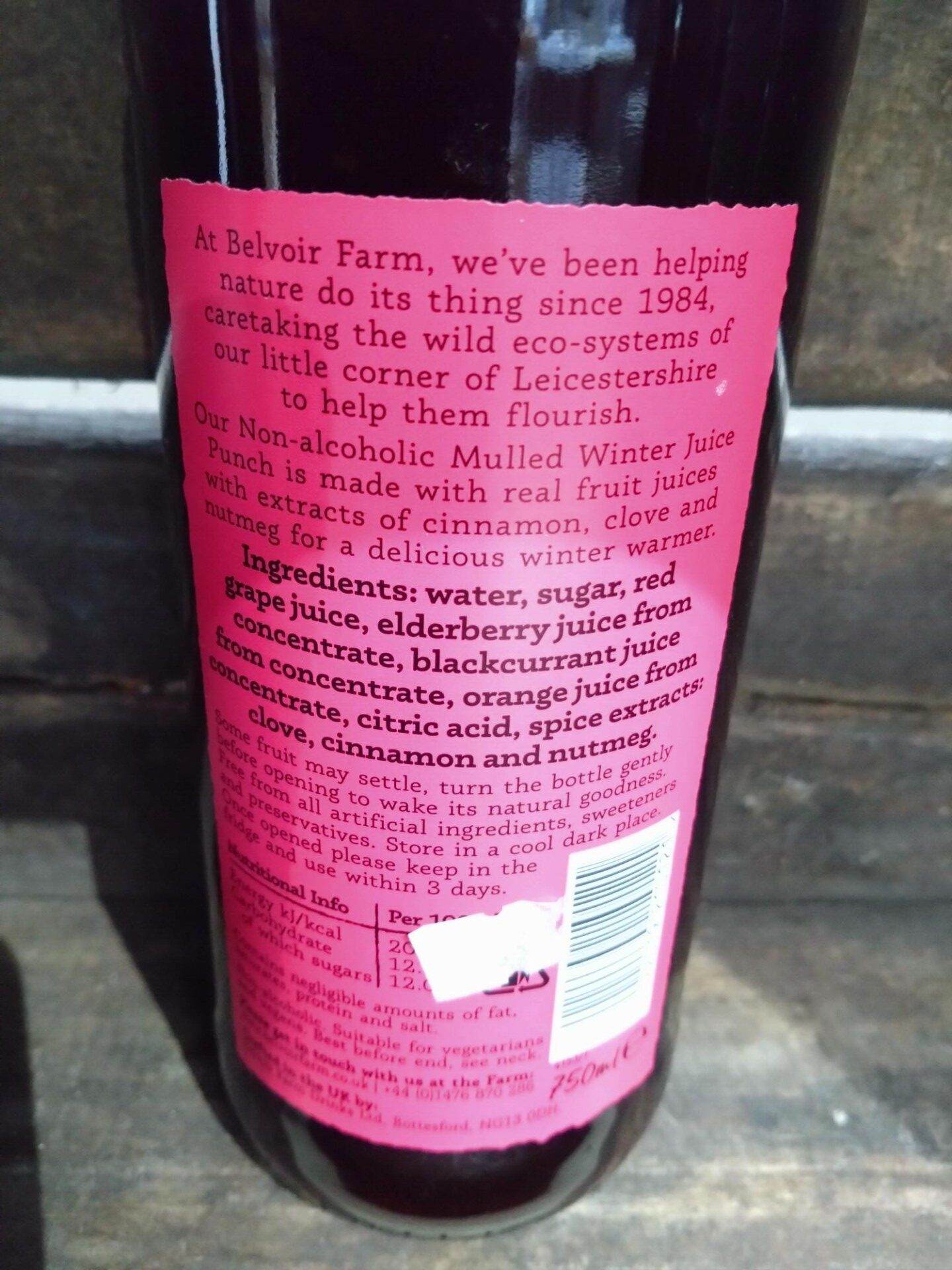 belvoir festive edition mulled winter punch non alcoholic (750ml)