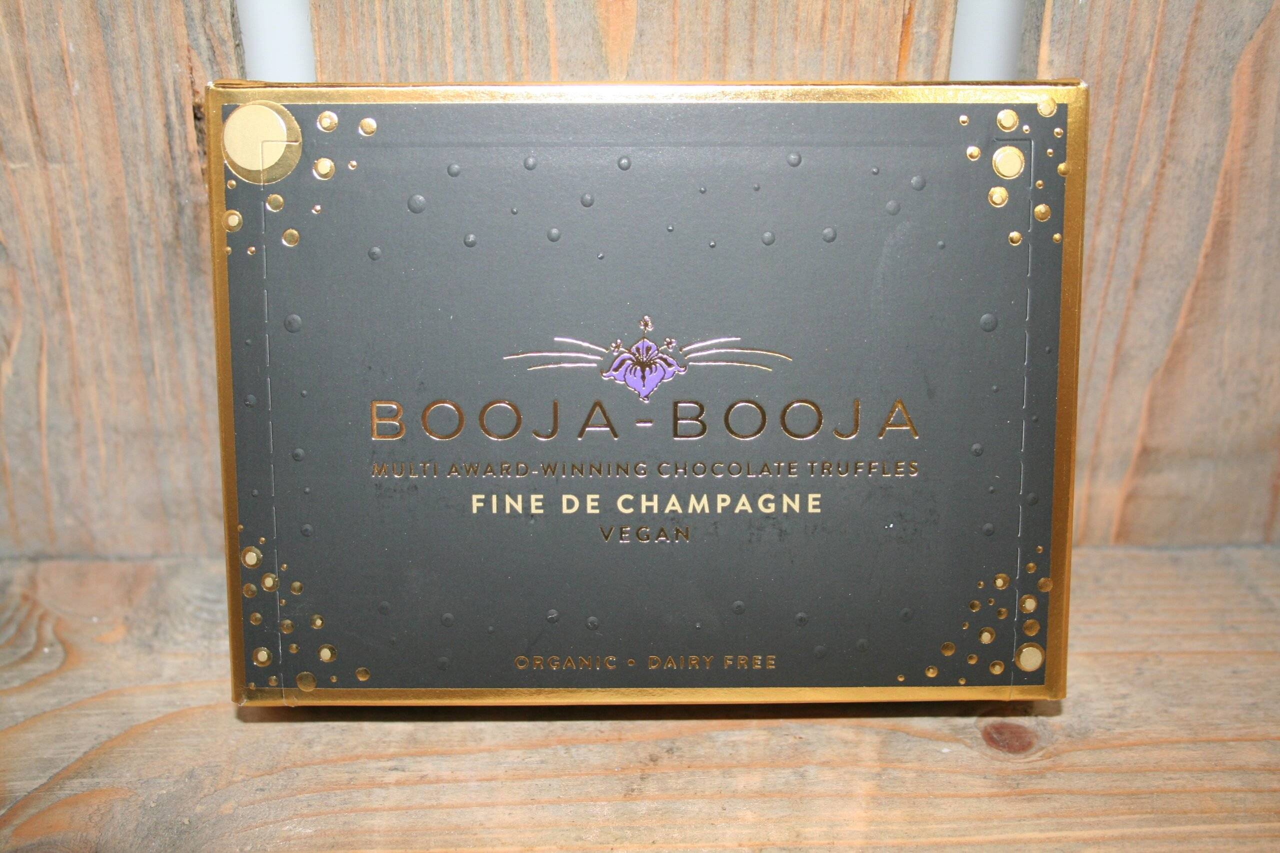Booja Booja chocolate truffles organic dairy free fine de champagne