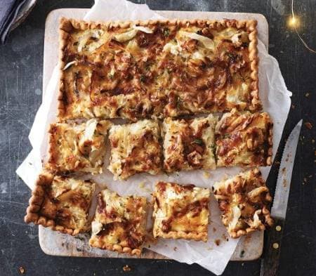 Cook frozen food French onion tart