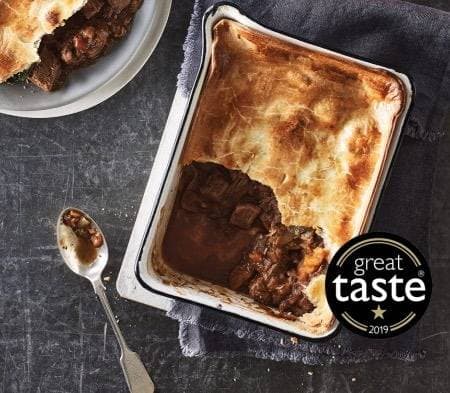 Cook frozen food steak red wine pie
