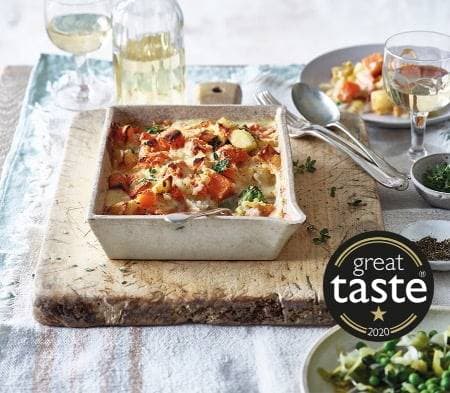 Cook smoked haddock & bacon gratin