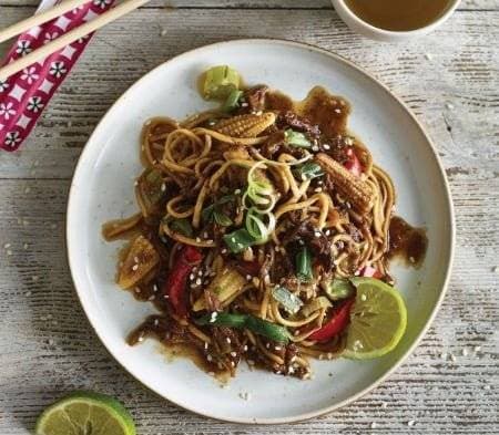 Cook hoisin duck noodles