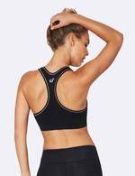 Boody Active raceback s[ports bra black with silver stitching