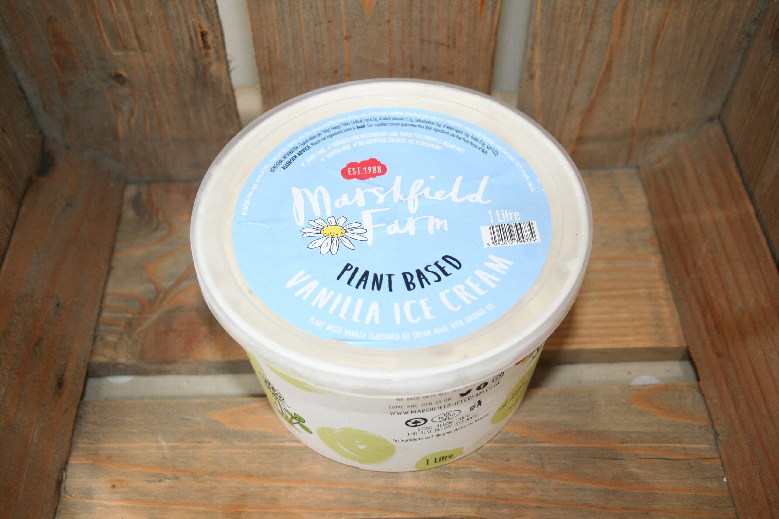 Marshfield plant based vanilla ice cream