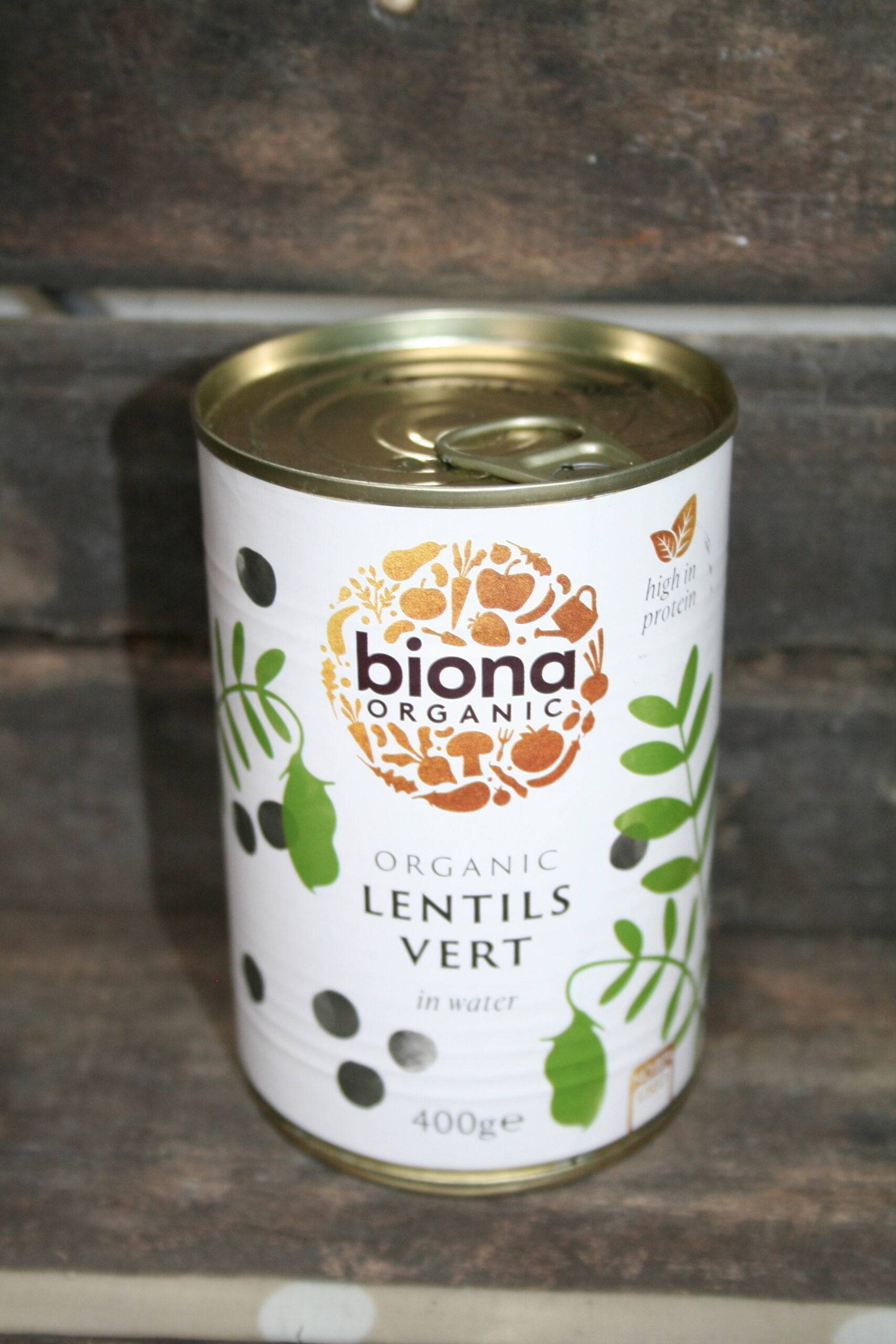 Biona organic lentils vert in water tinned