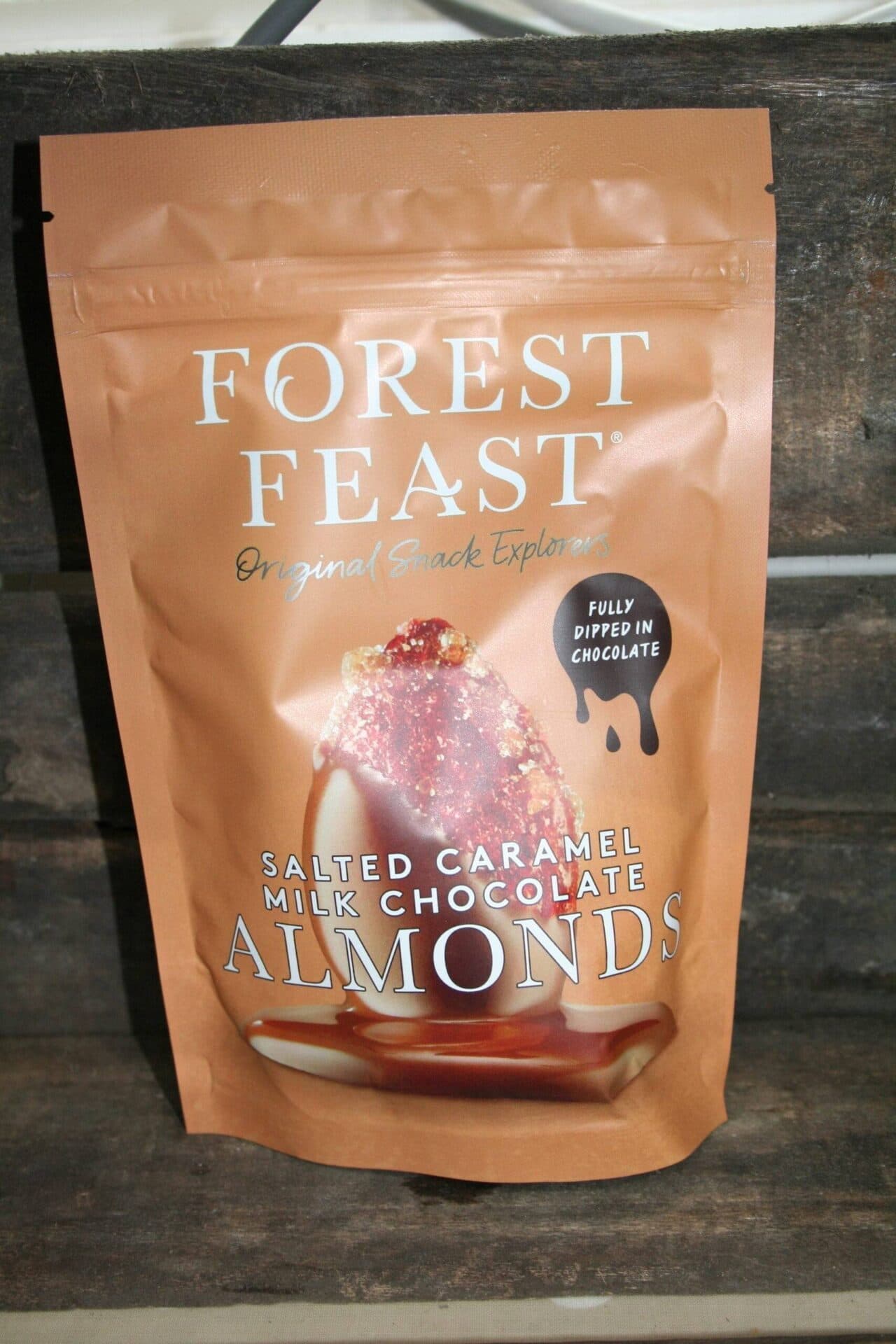 Forest Feast salted caramel milk chocolate almonds