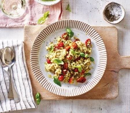 cook tomato basil & mozzarella risotto