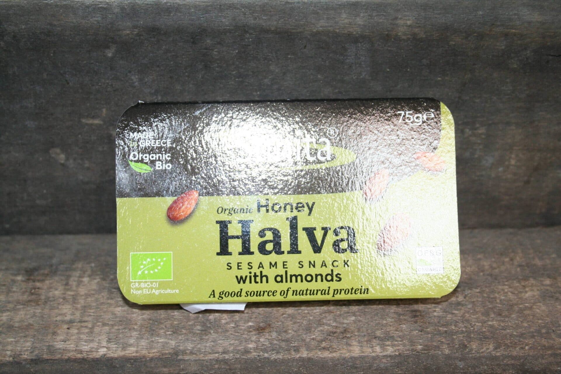 Sunita organic honey halva sesame snack with almonds