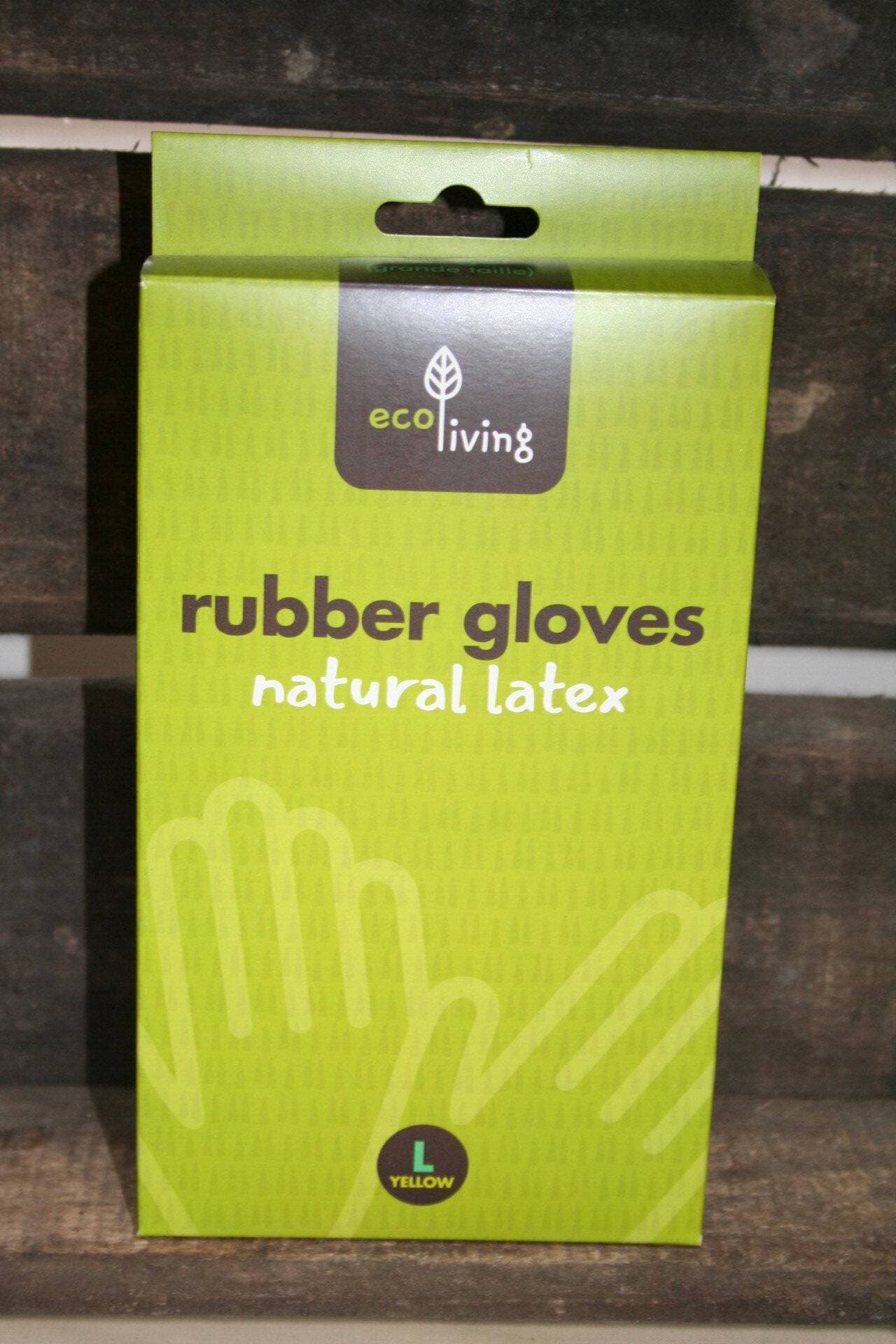 Eco living natural latex rubber gloves
