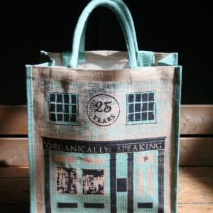 Organically speaking jute bag 25 year