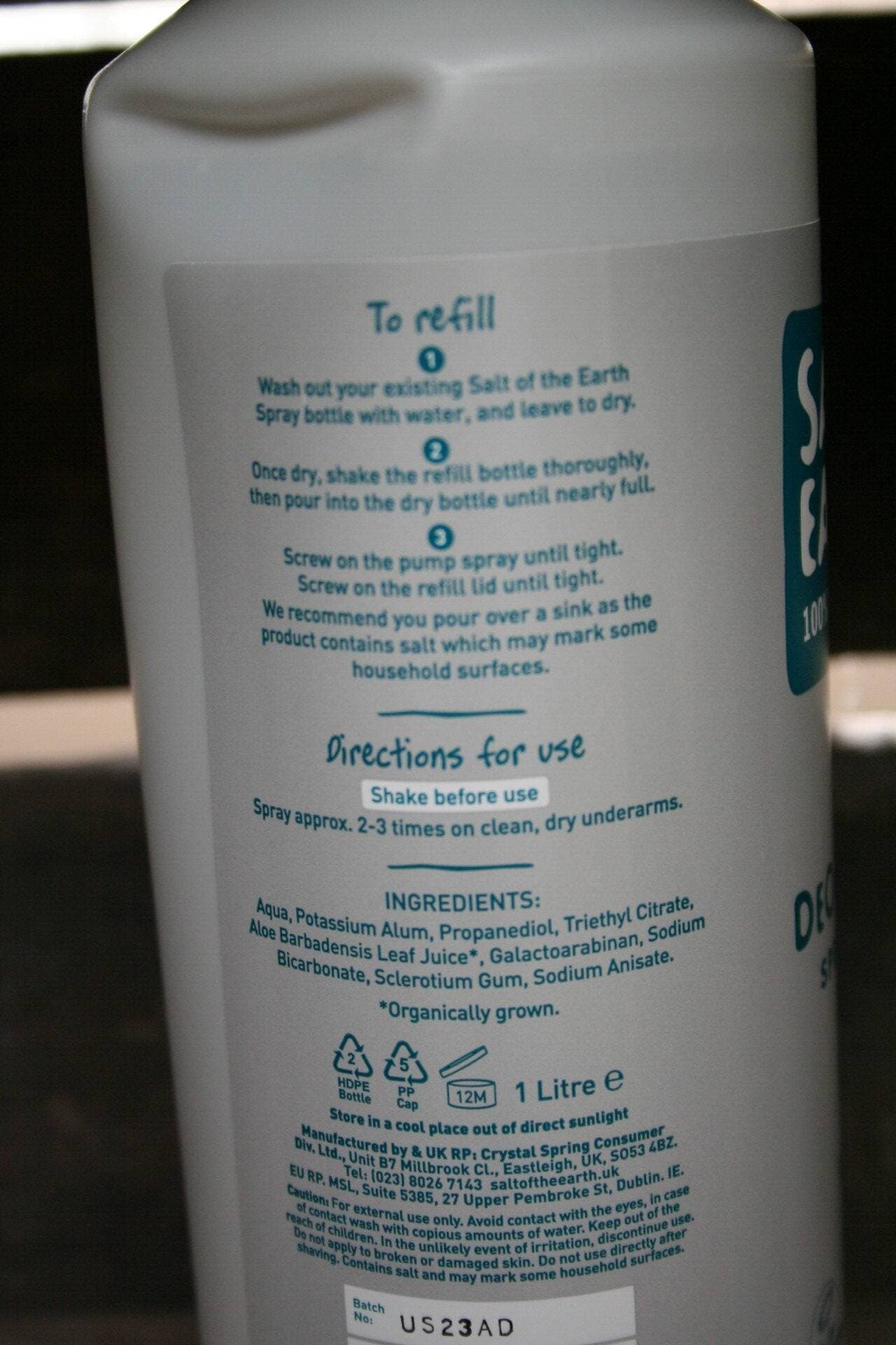 Salt of the earth deodorant refill