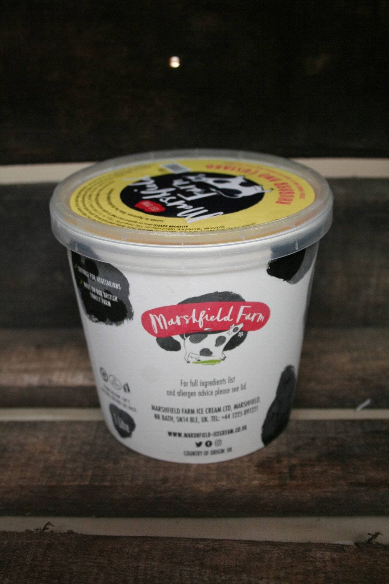 Marshfield rhubarb and custard ice cream