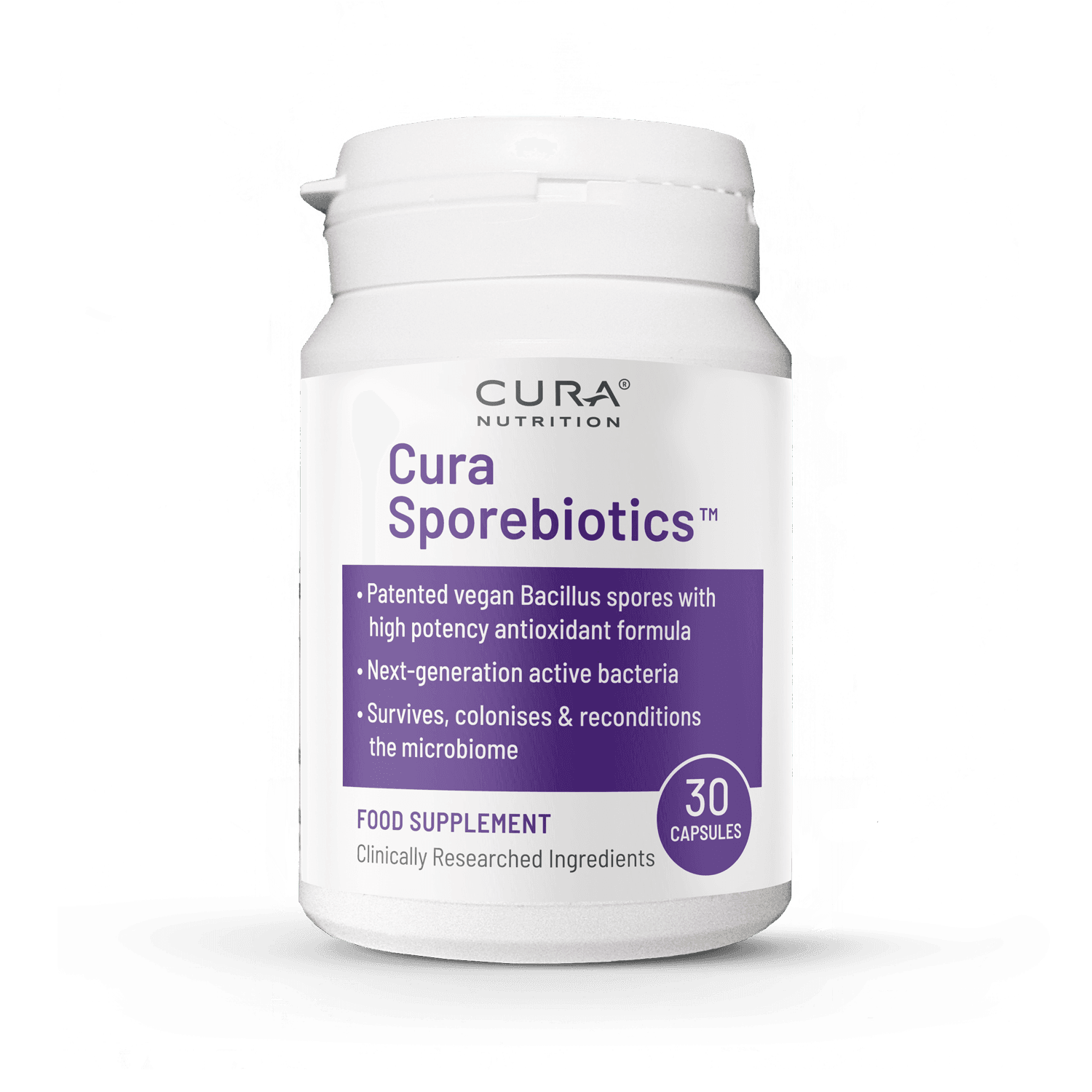 cura nutrition sporebiotics (30 caps)
