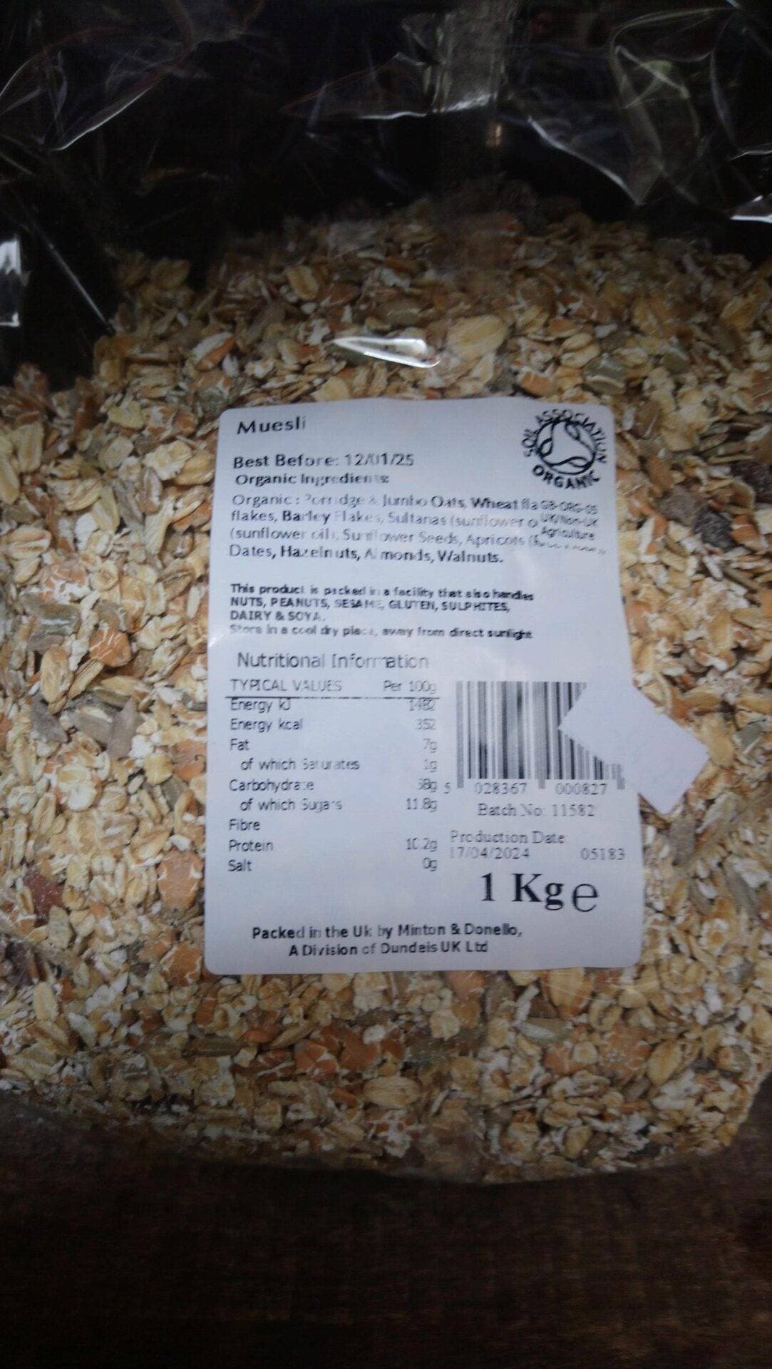 organically speaking organic muesli (1kg)